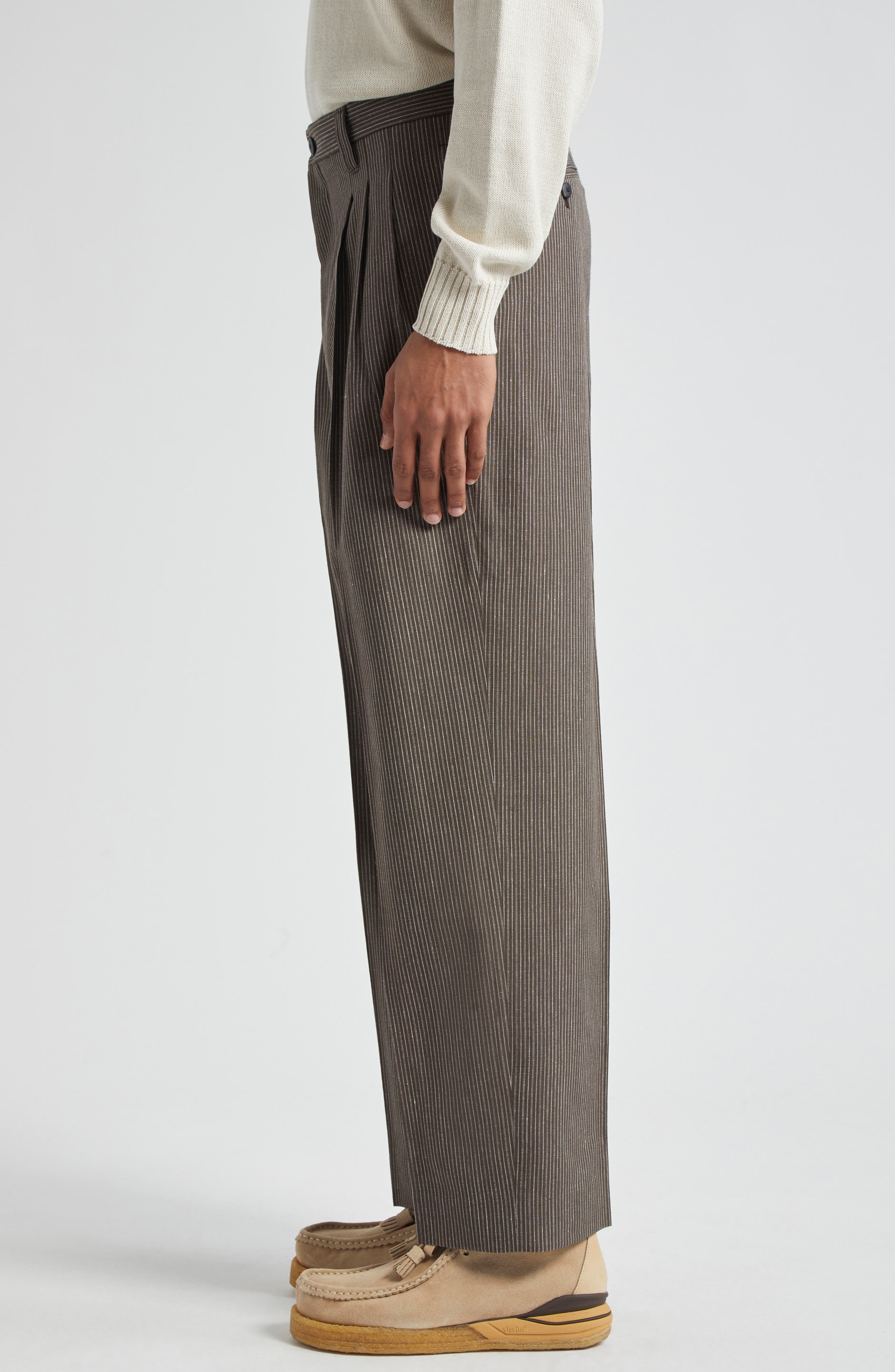 McCloud Stripe Wool Blend Pants - 4