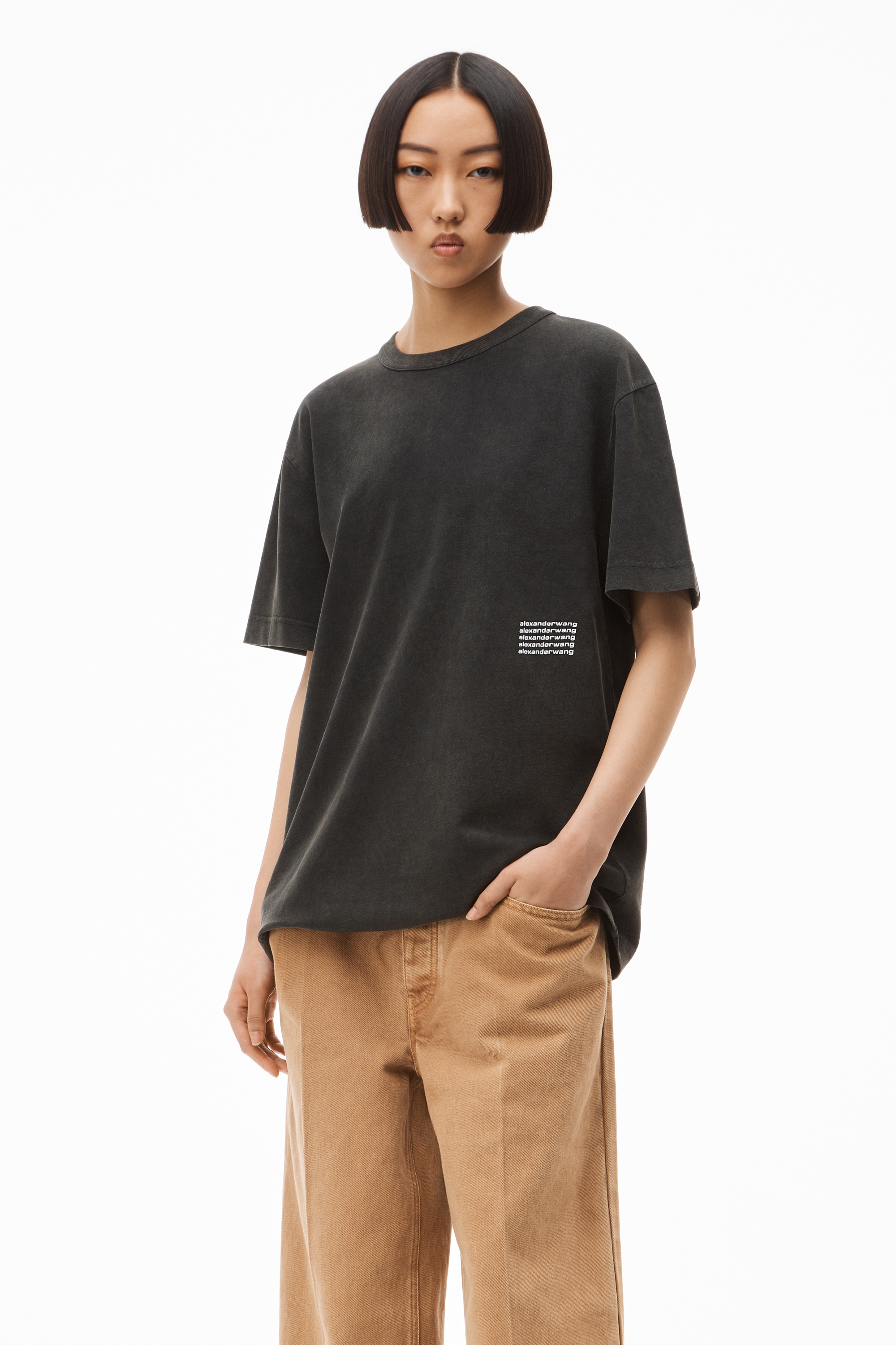 ACID WASH TEE IN HIGH TWIST JERSEY - 2