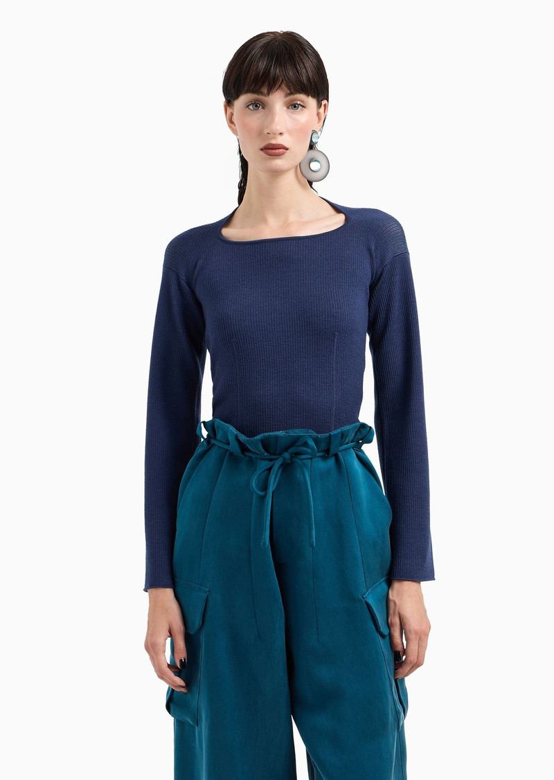 Ribbed viscose-and-wool jumper 2