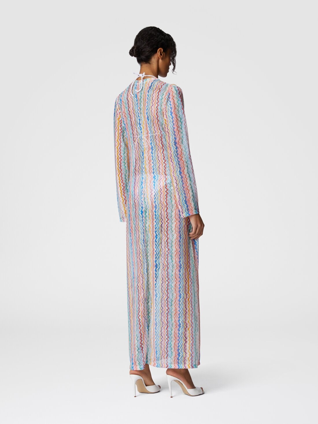 Long cardigan cover-up with V-neck - 3
