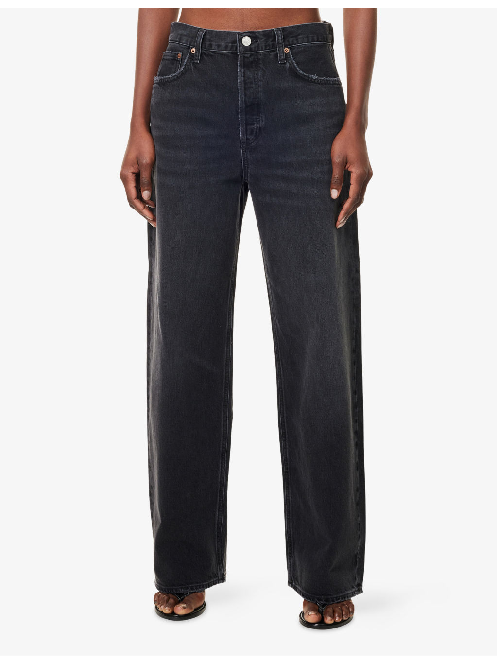 Low Slung Baggy Wide-Leg Denim Jeans - 3