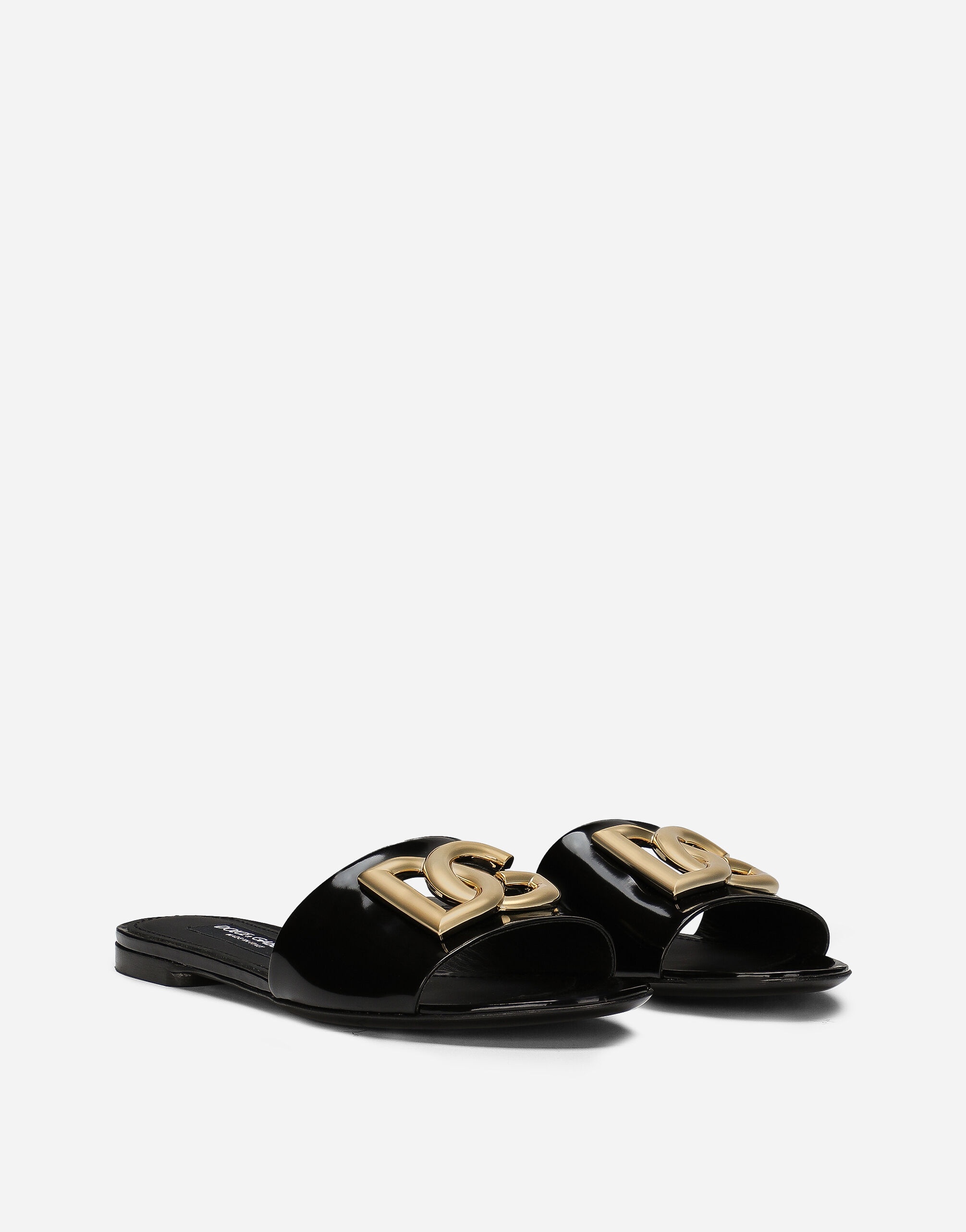 Dolce & Gabbana Polished calfskin sliders | REVERSIBLE