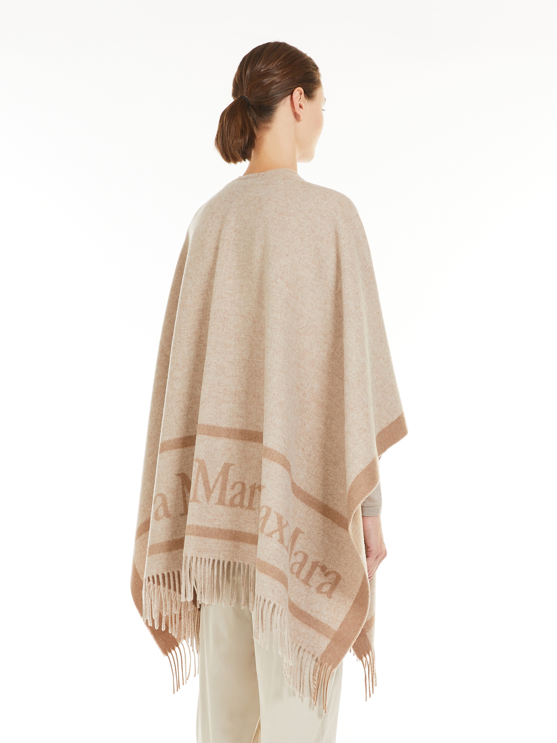 Max Mara HILDE Jacquard wool poncho | REVERSIBLE