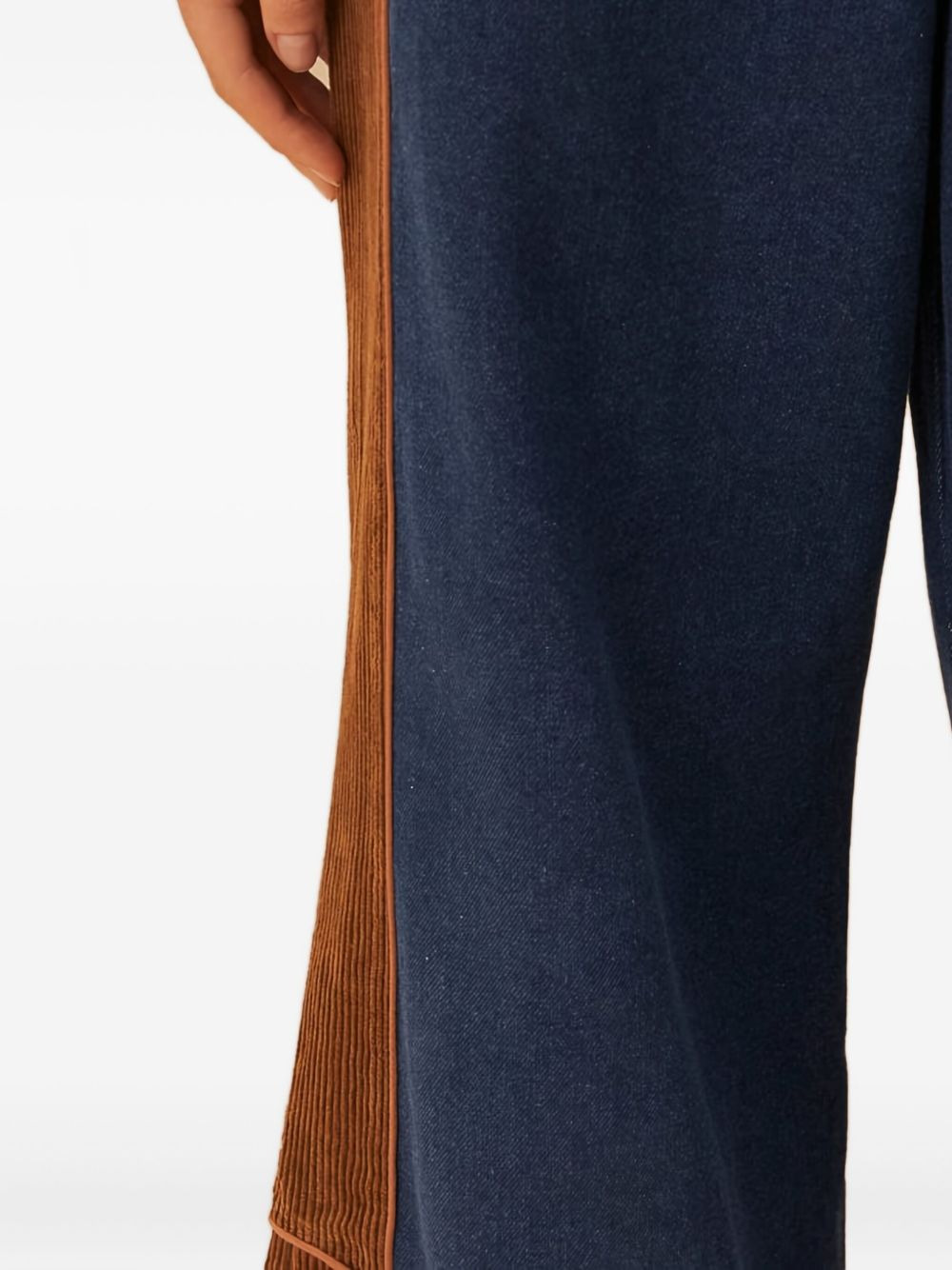 corduroy-panel jeans - 4