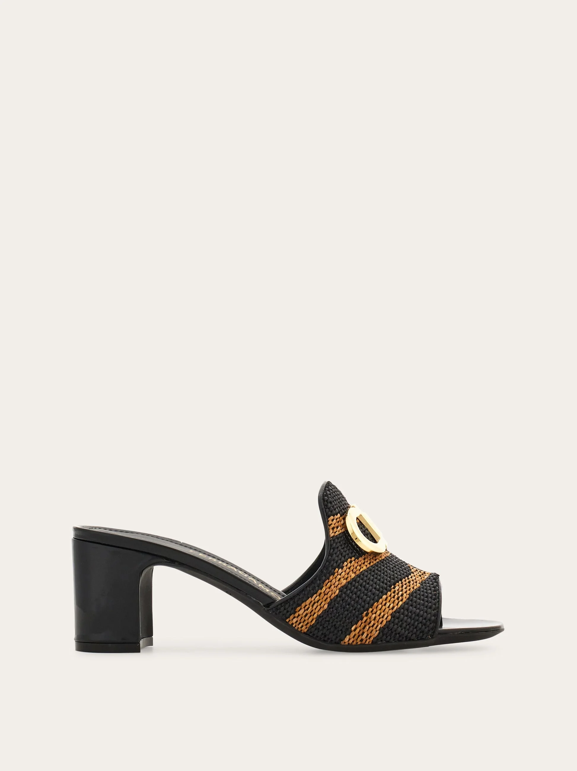 Gancini ornament mid-heel Slide - 1