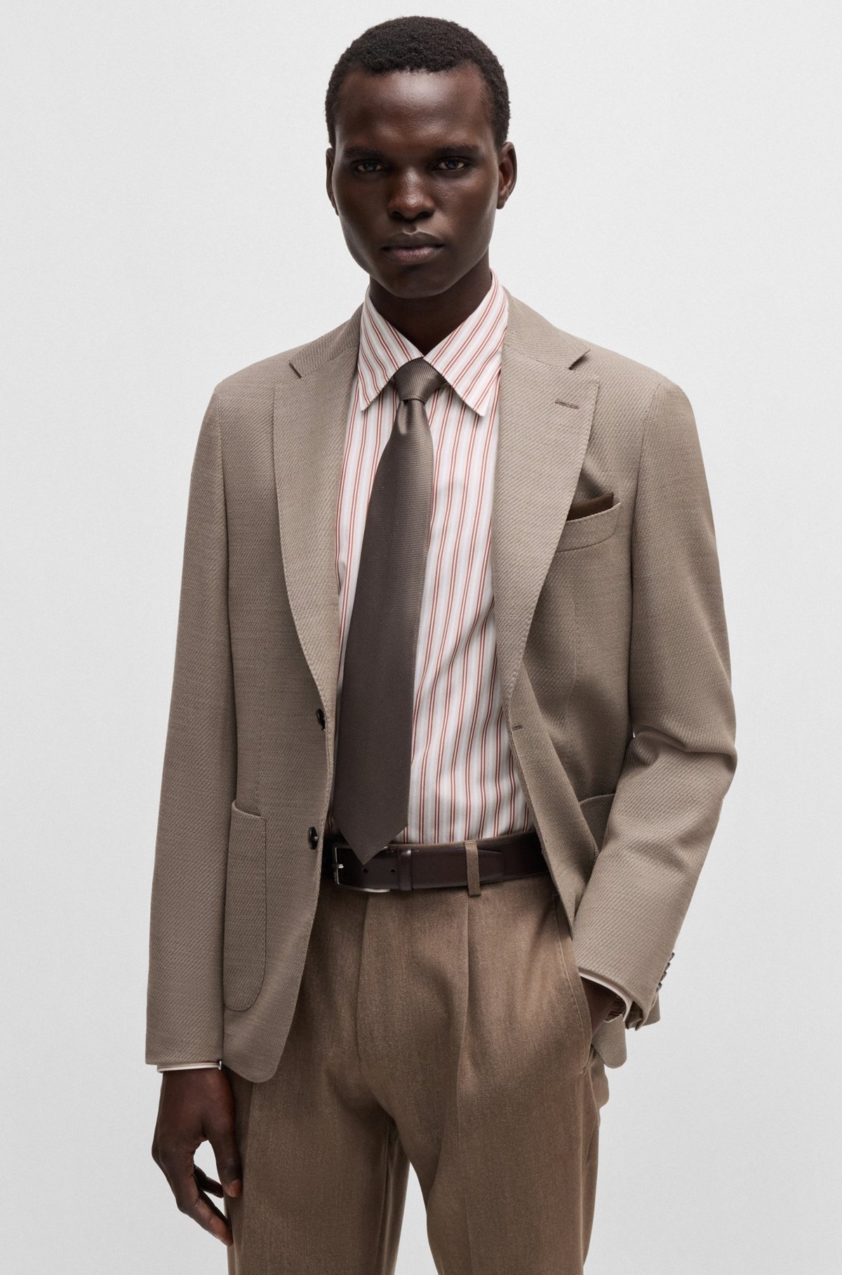 SLIM-FIT SHIRT IN STRIPED ITALIAN-MADE COTTON - 6