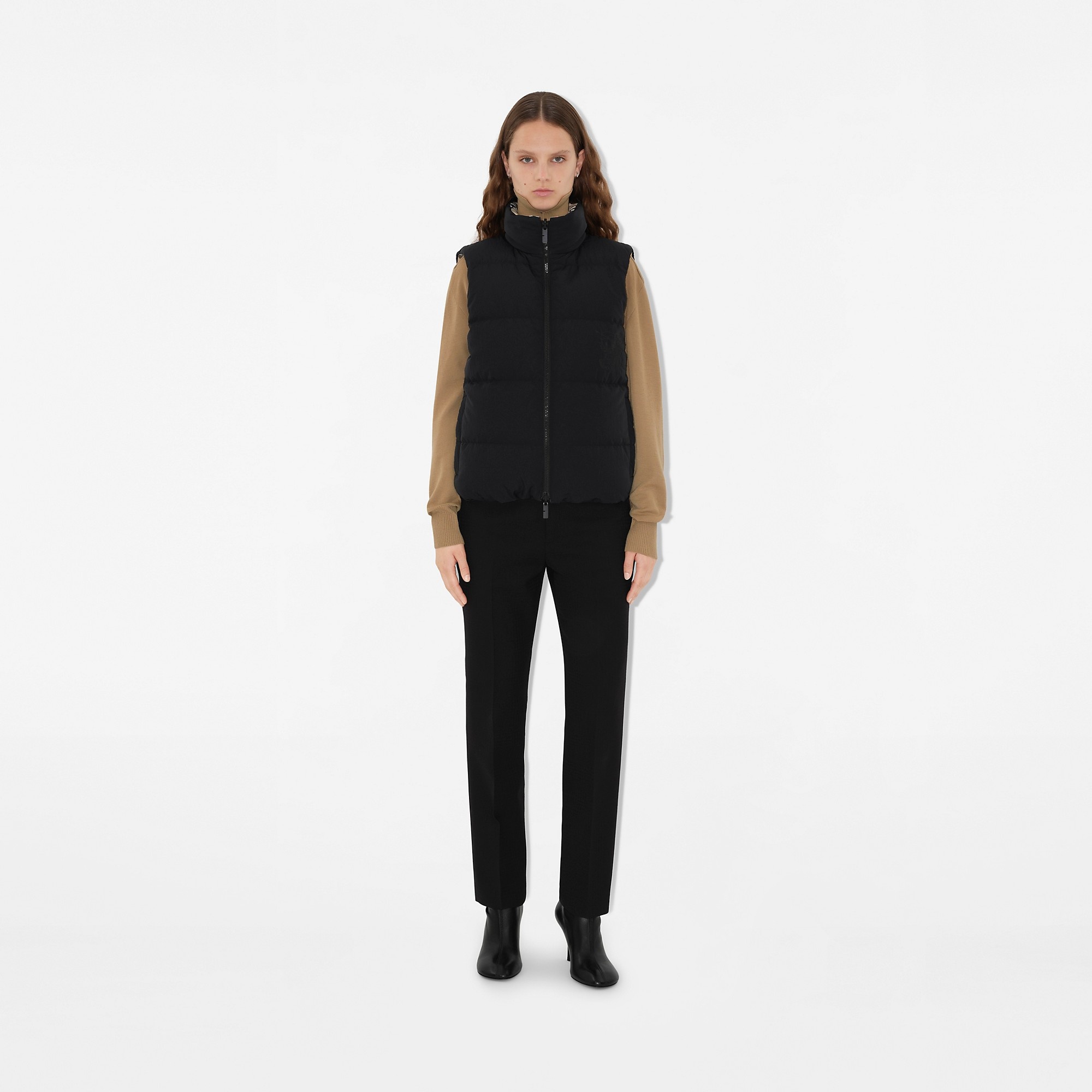 Reversible Check Nylon Puffer Gilet - 5