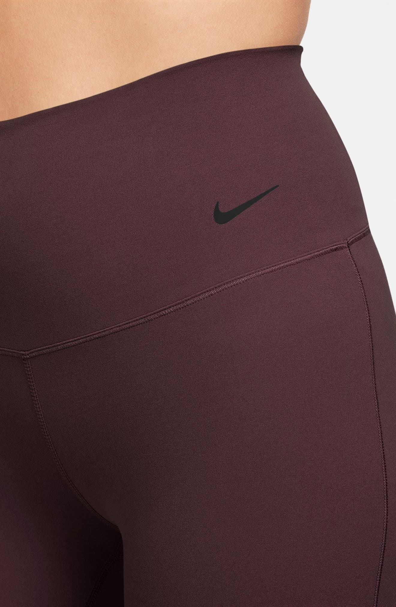 Nike Zenvy High-Waisted Flared Leggings in Burgundy Crush/Black at Nordstrom - 3