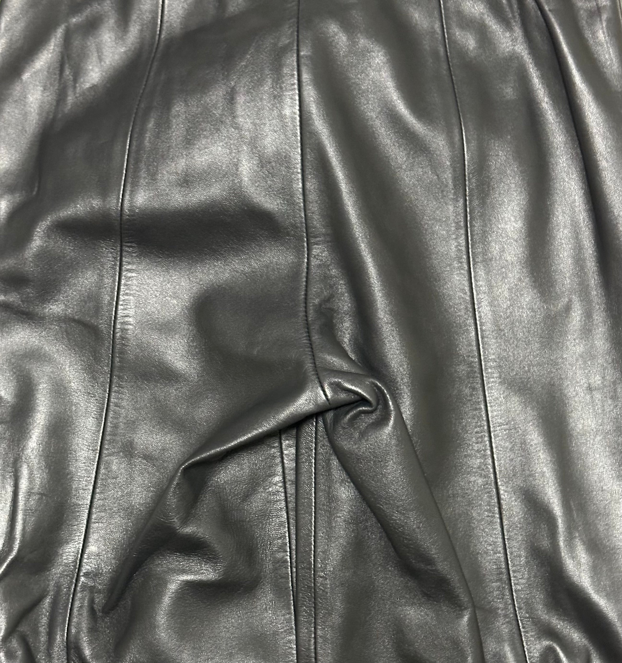 LOEWE Vintage Lamb Leather Straight Leg Pants - 5