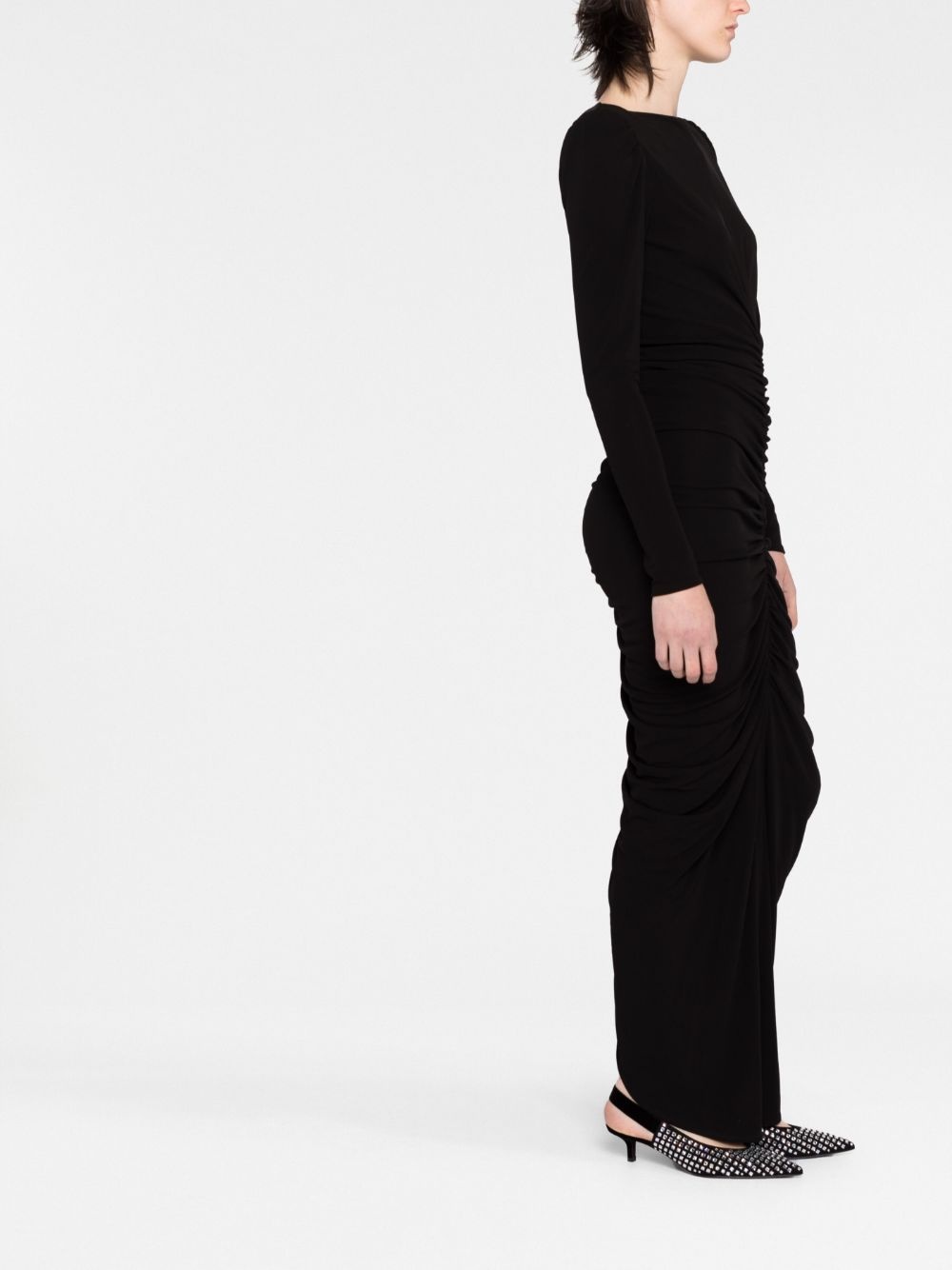 long-sleeved draped gown - 4