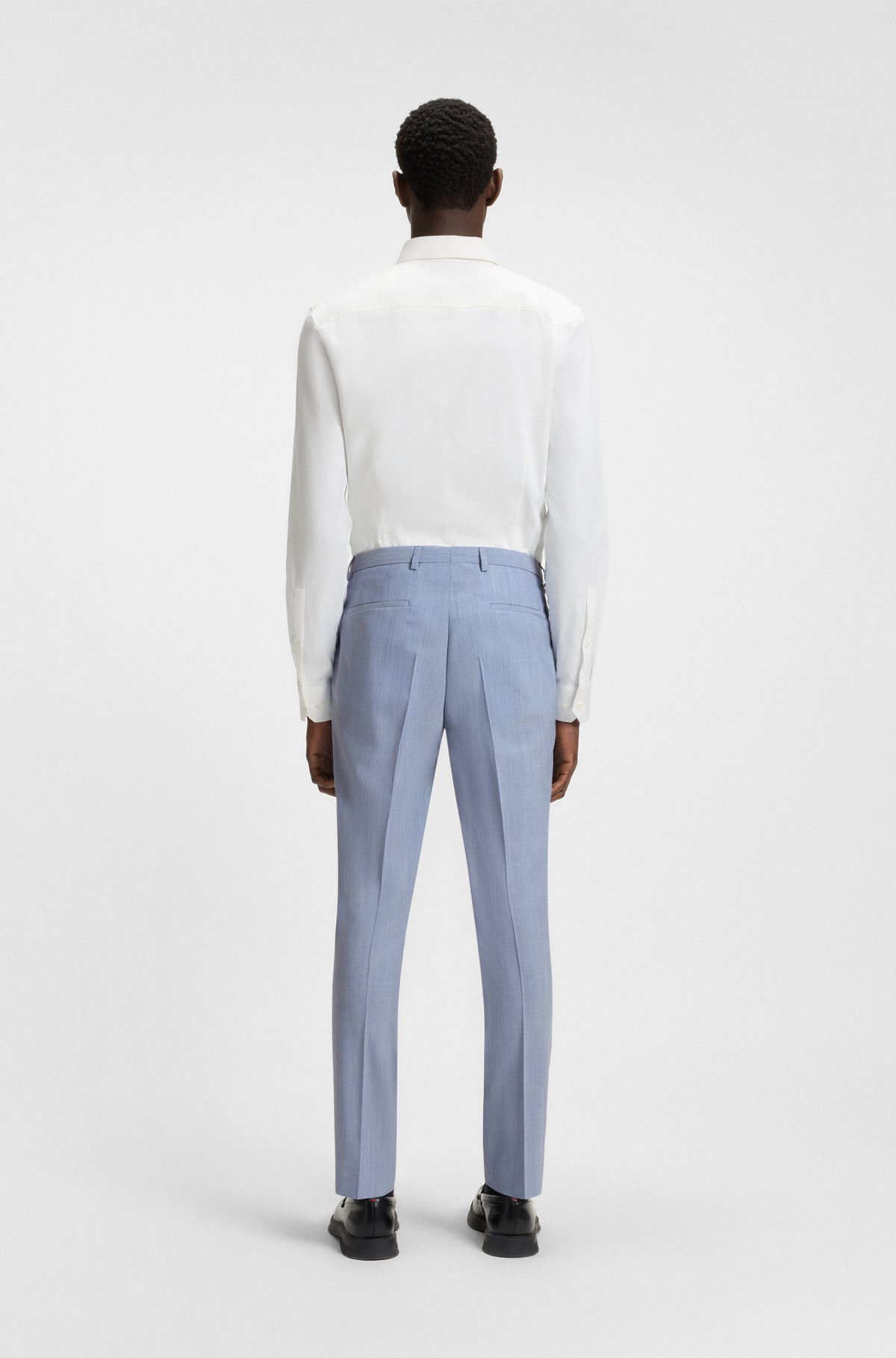 EXTRA-SLIM-FIT TROUSERS IN A MELANGE WOOL BLEND - 4
