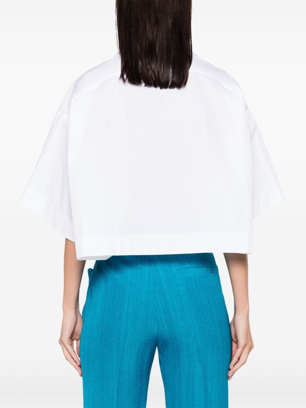 wave-appliquÃ© cropped shirt - 4