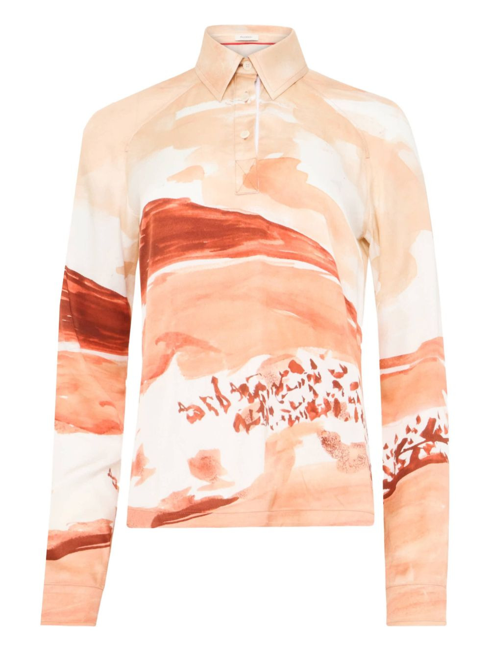 painterly-print shirt - 1
