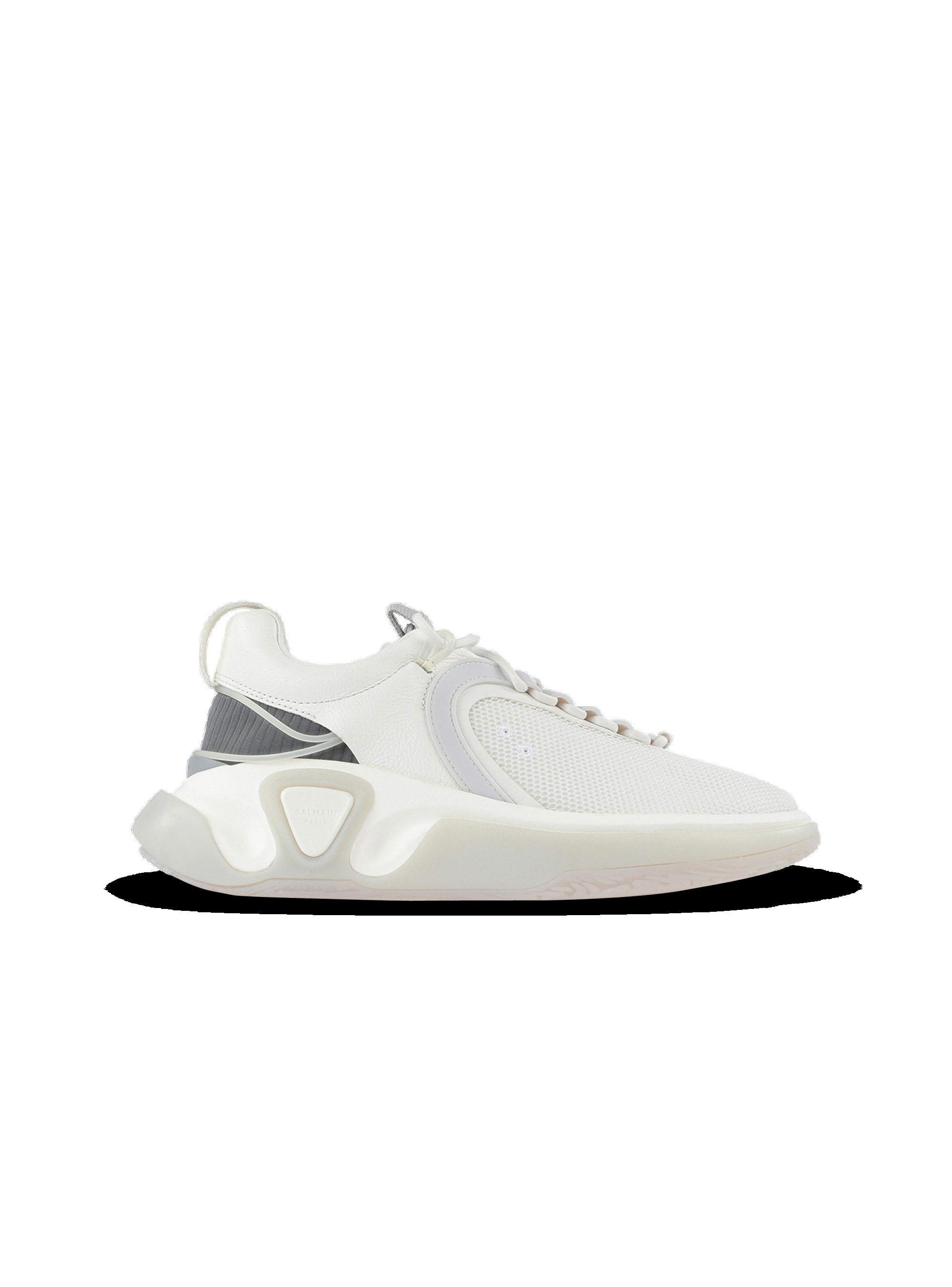 Leather and mesh B-Runner sneakers - 1