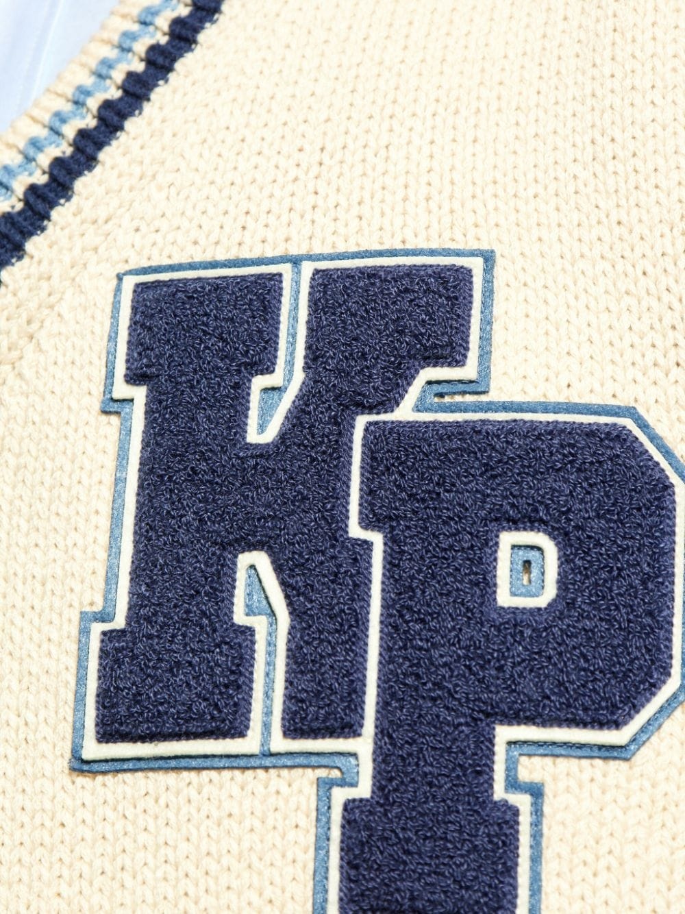 logo-appliquÃ© wool vest - 5