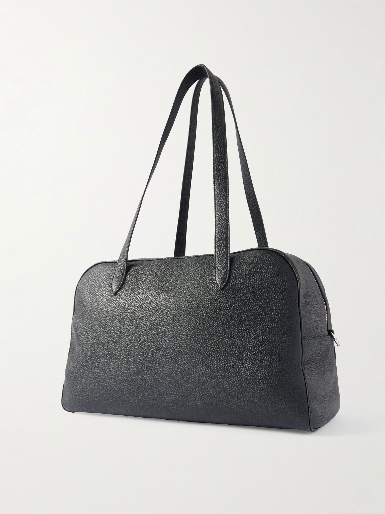 Logo-Debossed Full-Grain Leather Duffle Bag Green - 3