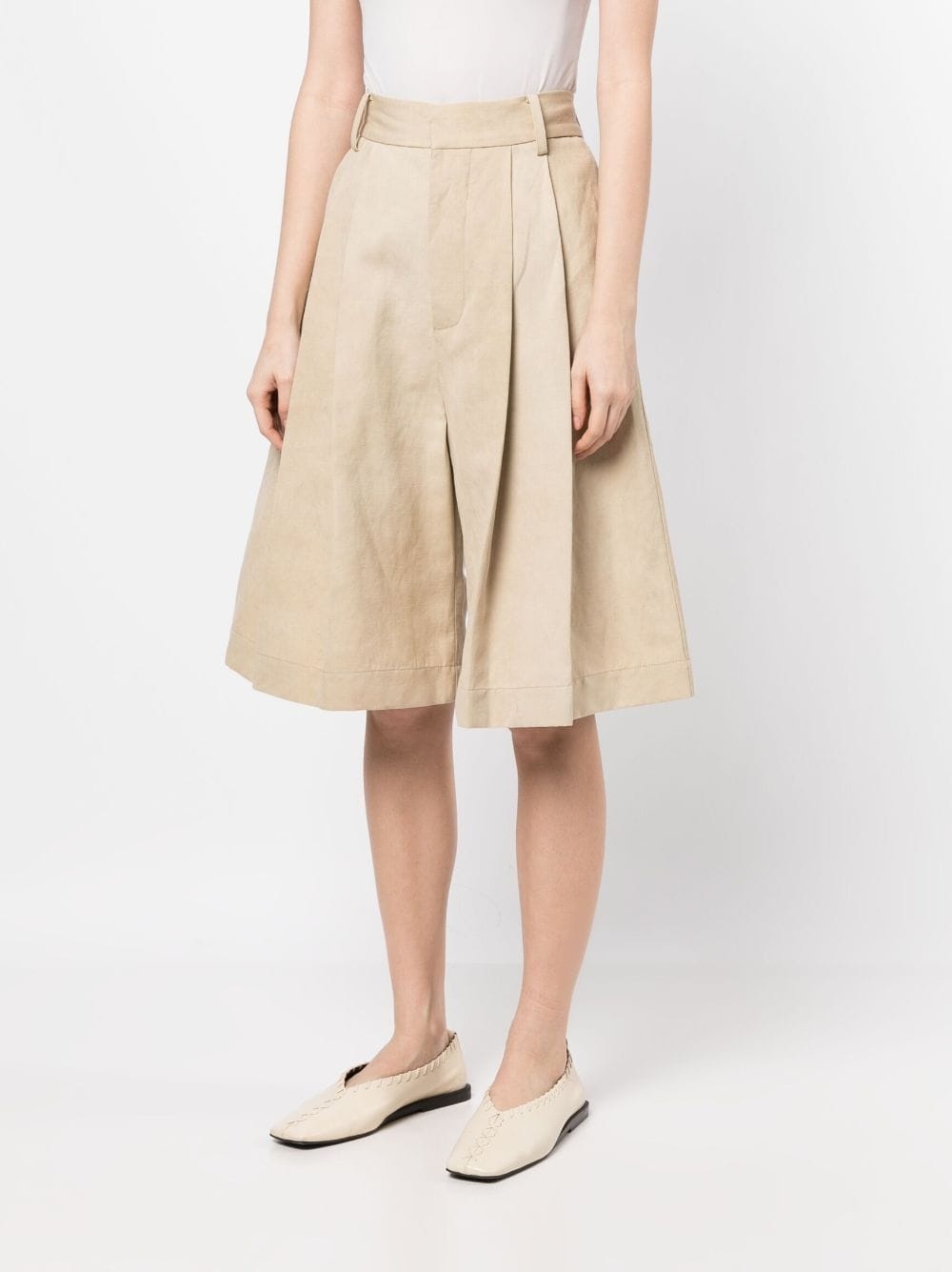 knee-length wide-leg shorts - 3
