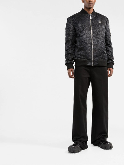 PHILIPP PLEIN embroidered zipped bomber jacket outlook