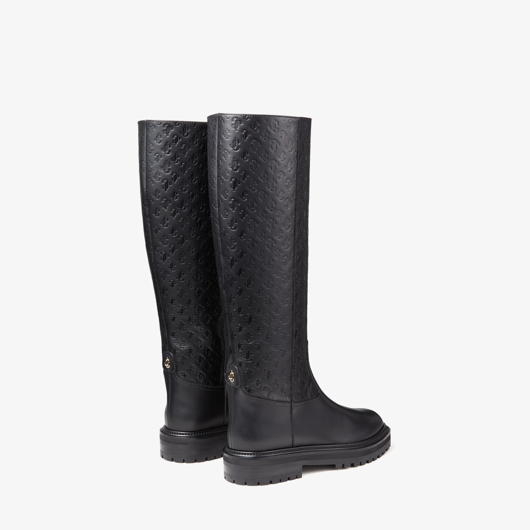 Yomi Flat
Black JC Monogram Leather Knee-High Boots - 5