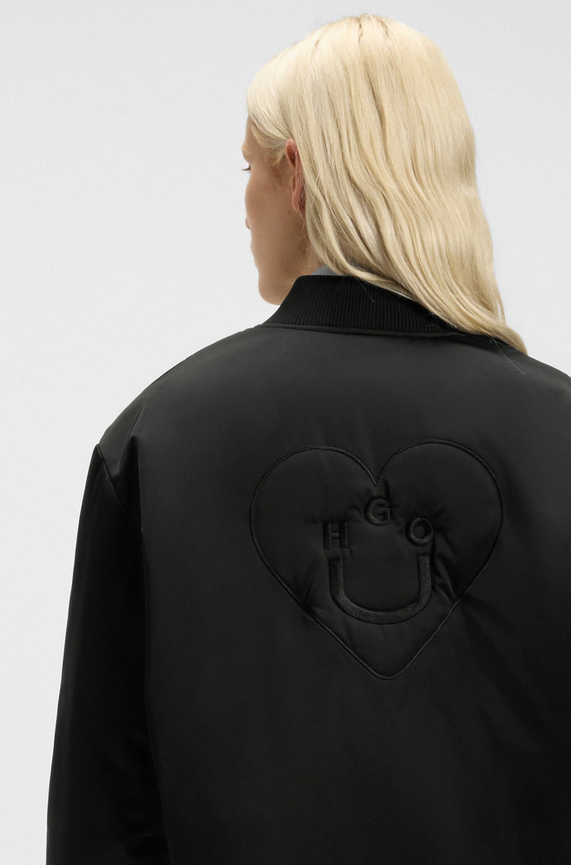 PADDED VARSITY-STYLE JACKET WITH HAPPY HUGO LOGOS 6