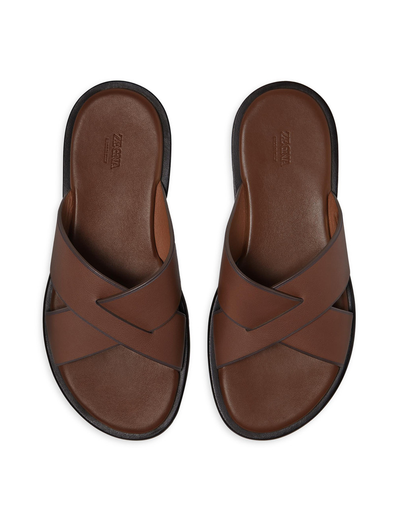 Men's Leather Sandals - Almond Brown 4