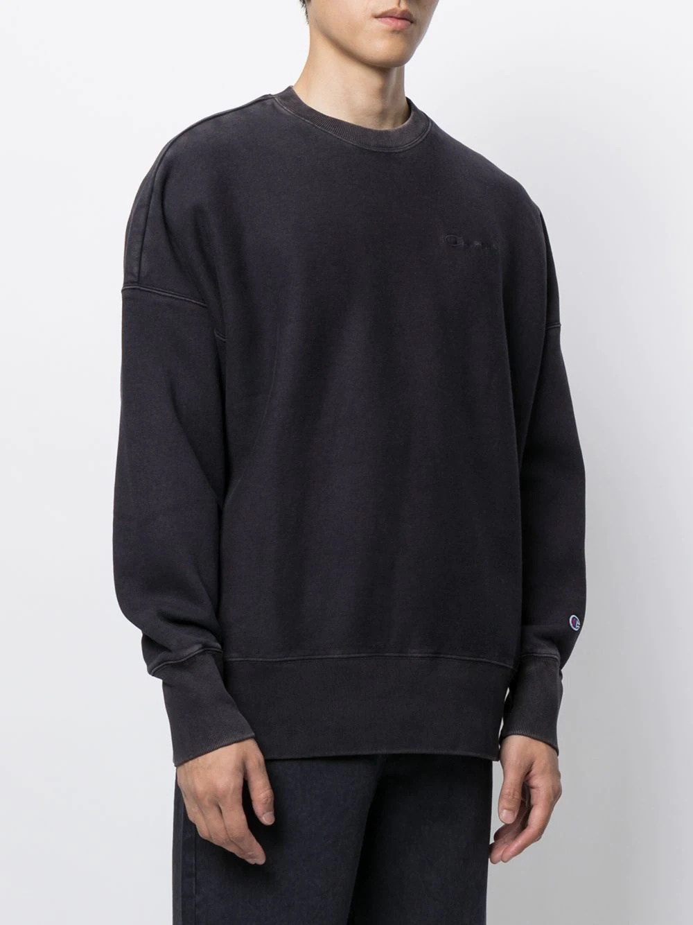 embroidered-logo cotton sweatshirt - 3