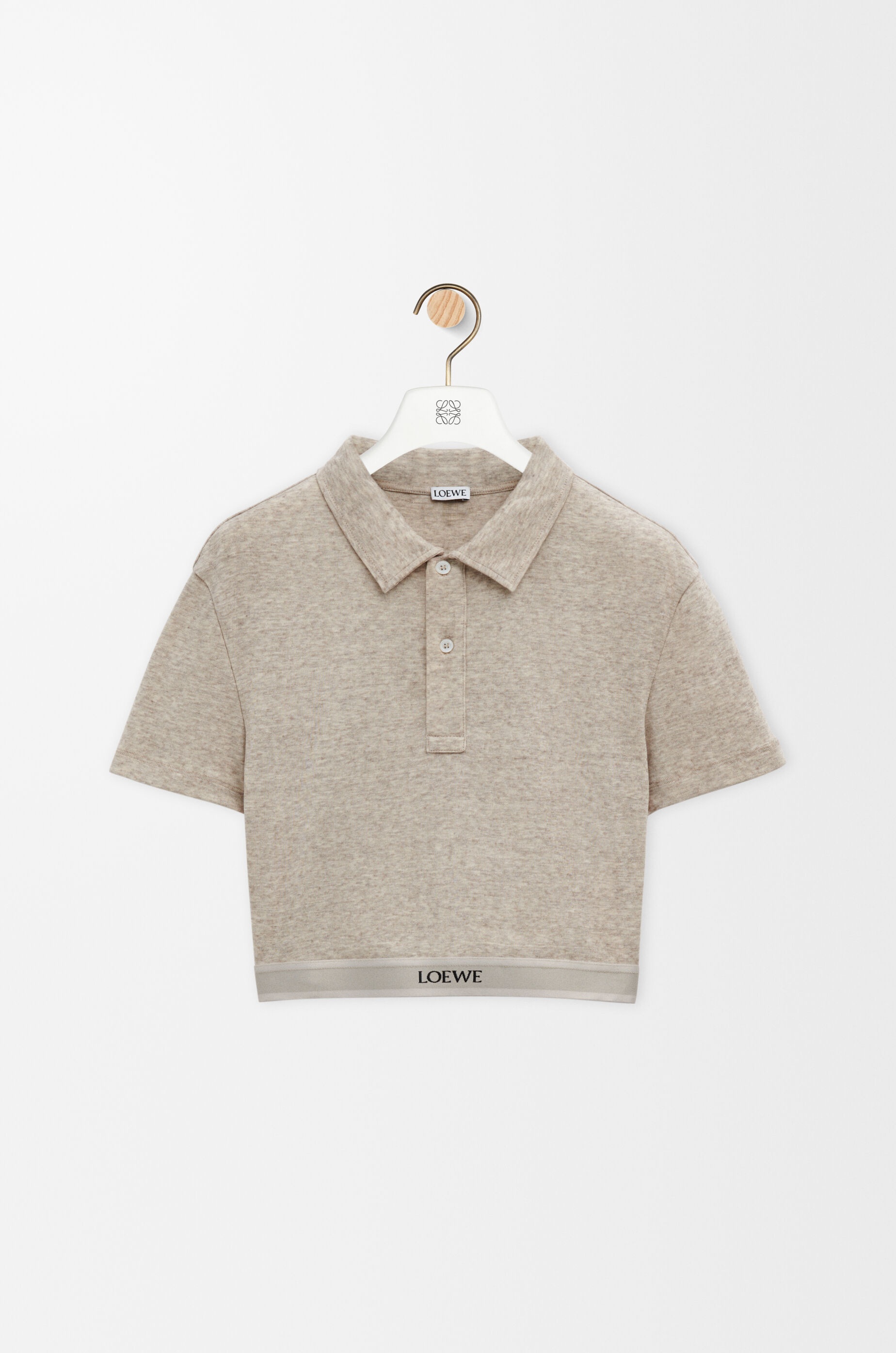 Cropped polo in cotton and wool - 1