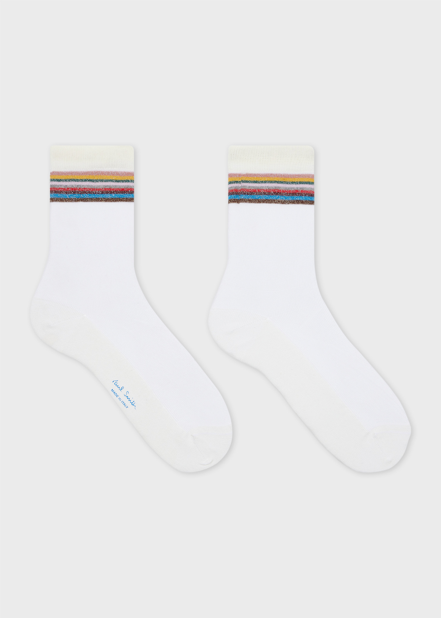 Women's White Sheer 'Signature Stripe' Socks - 2