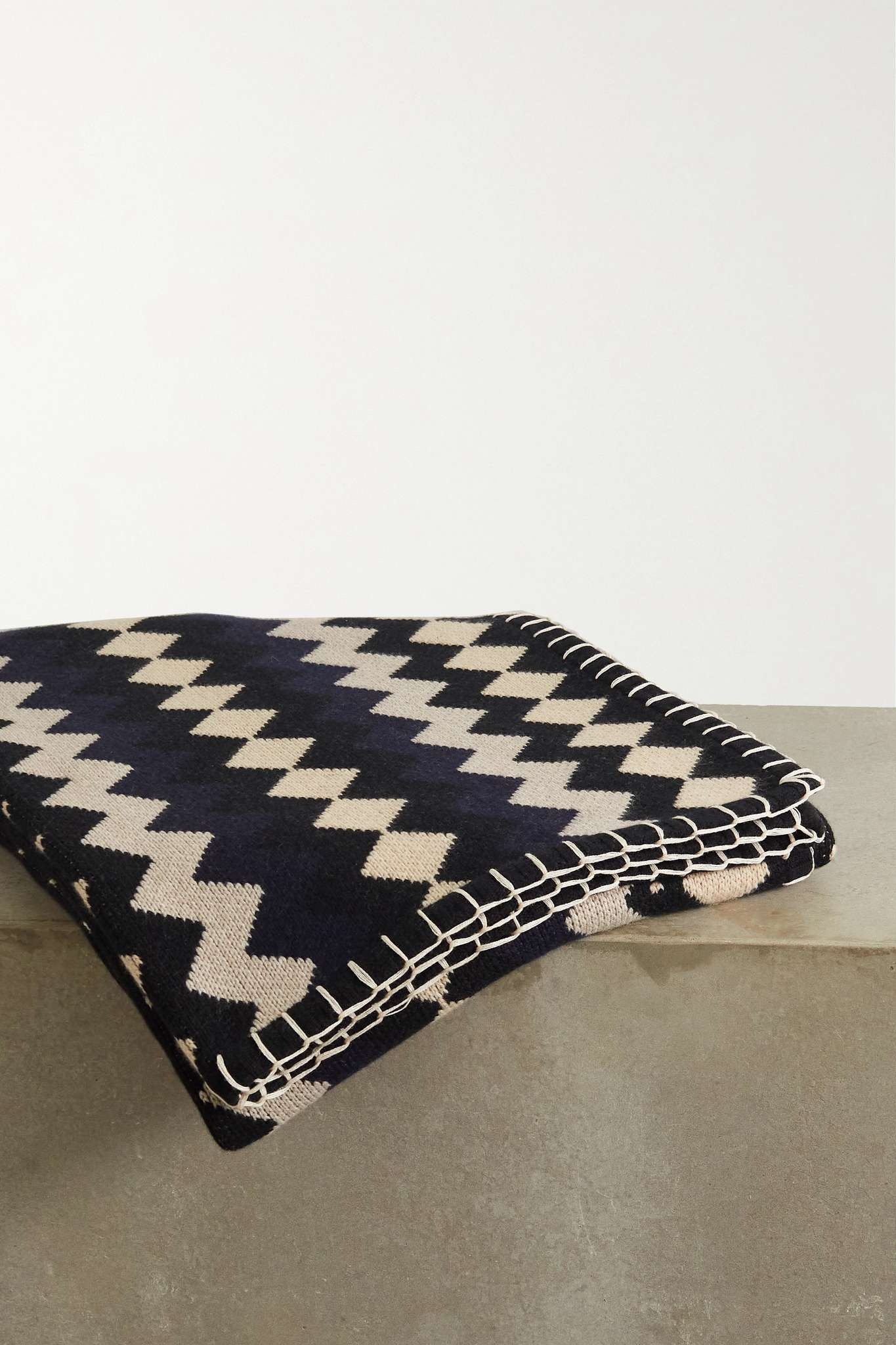 Mercer intarsia cashmere blanket - 2