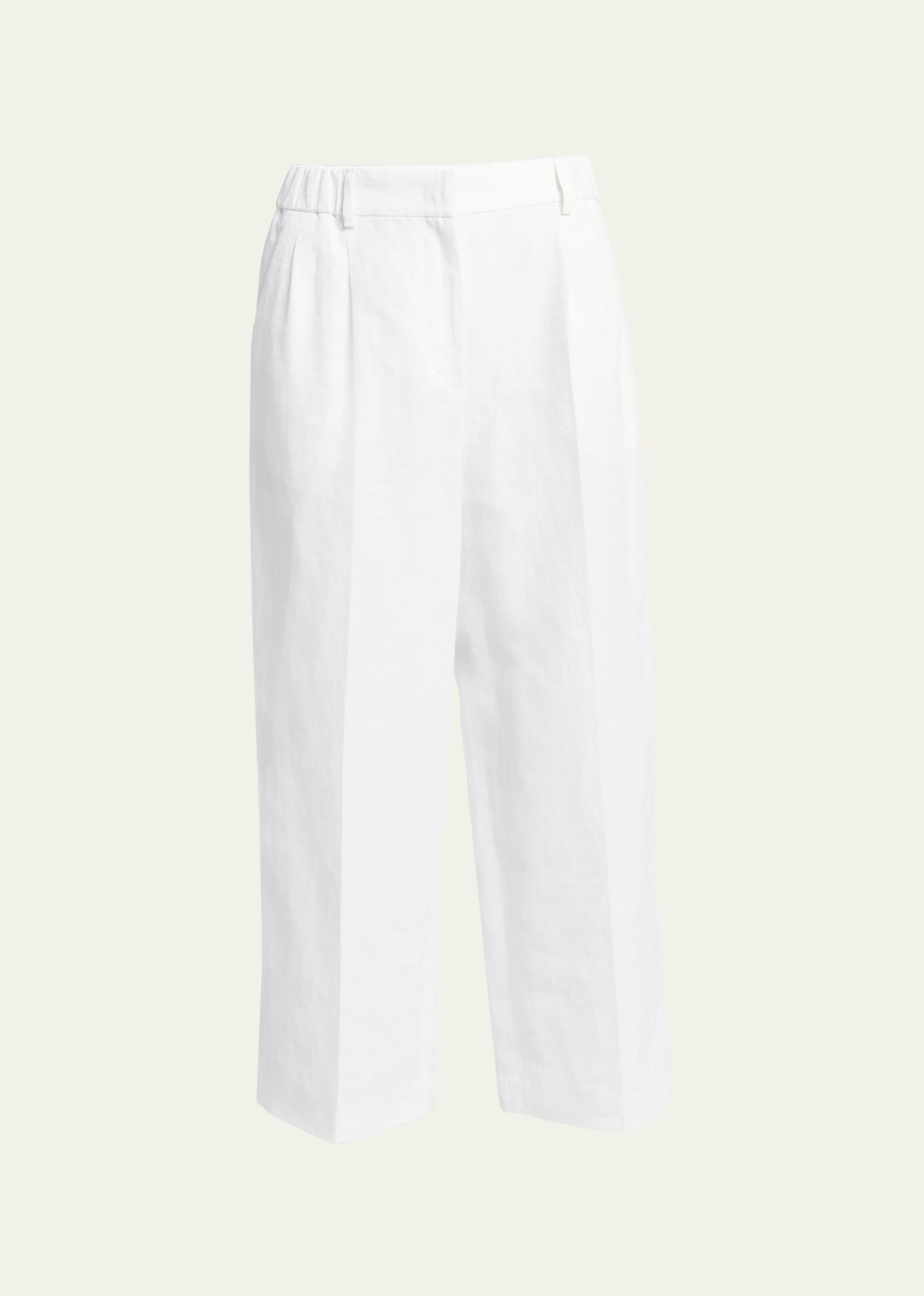Linen Straight-Leg Trousers - 1