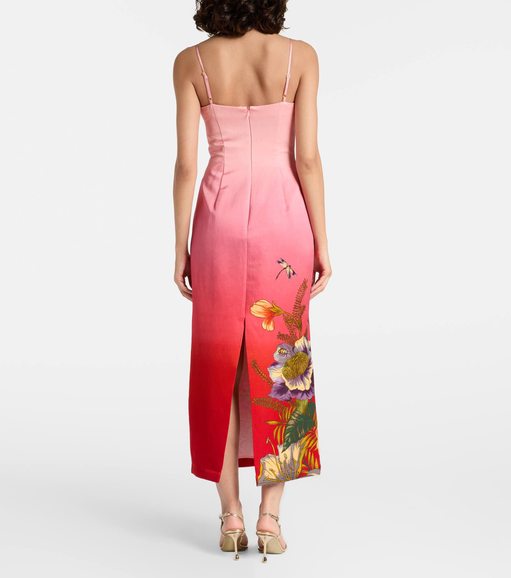 Inez ombré linen-blend midi dress - 3