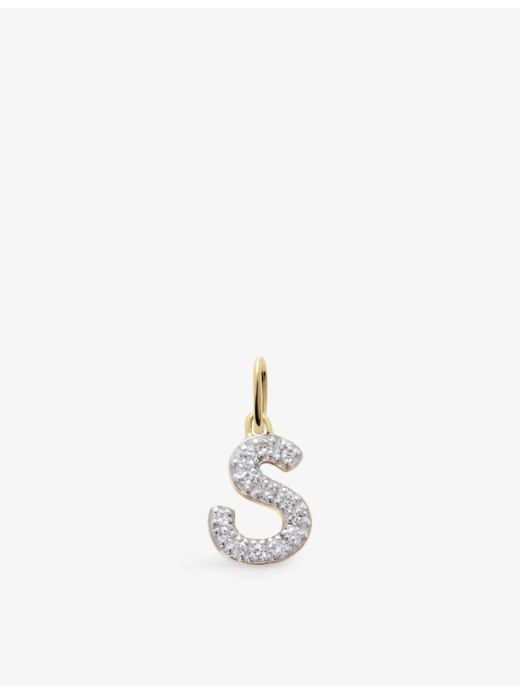 S Letter 14ct Yellow-Gold And Lab-Grown Diamond Charm - 1