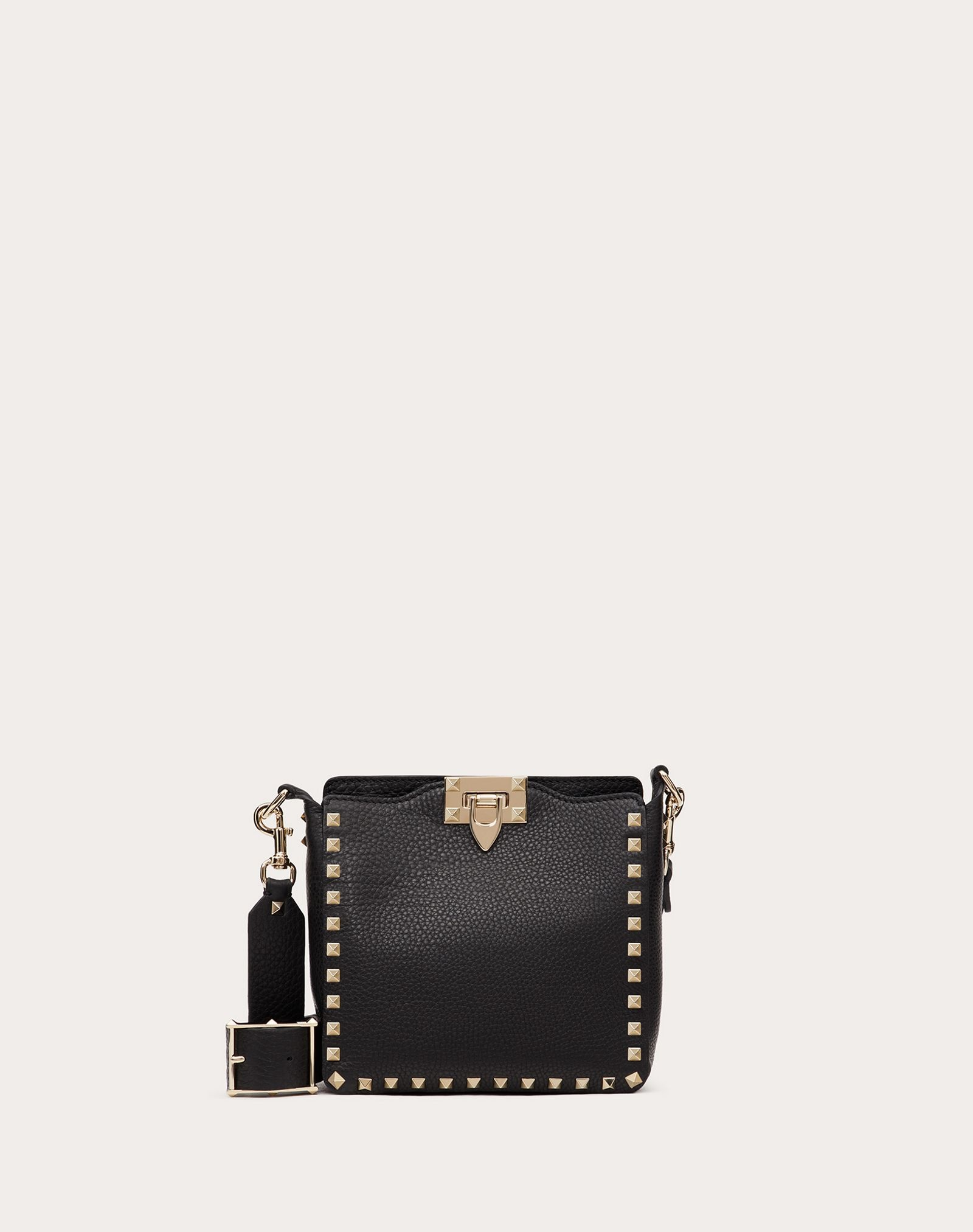 Mini Rockstud Grainy Calfskin Hobo Bag - 1