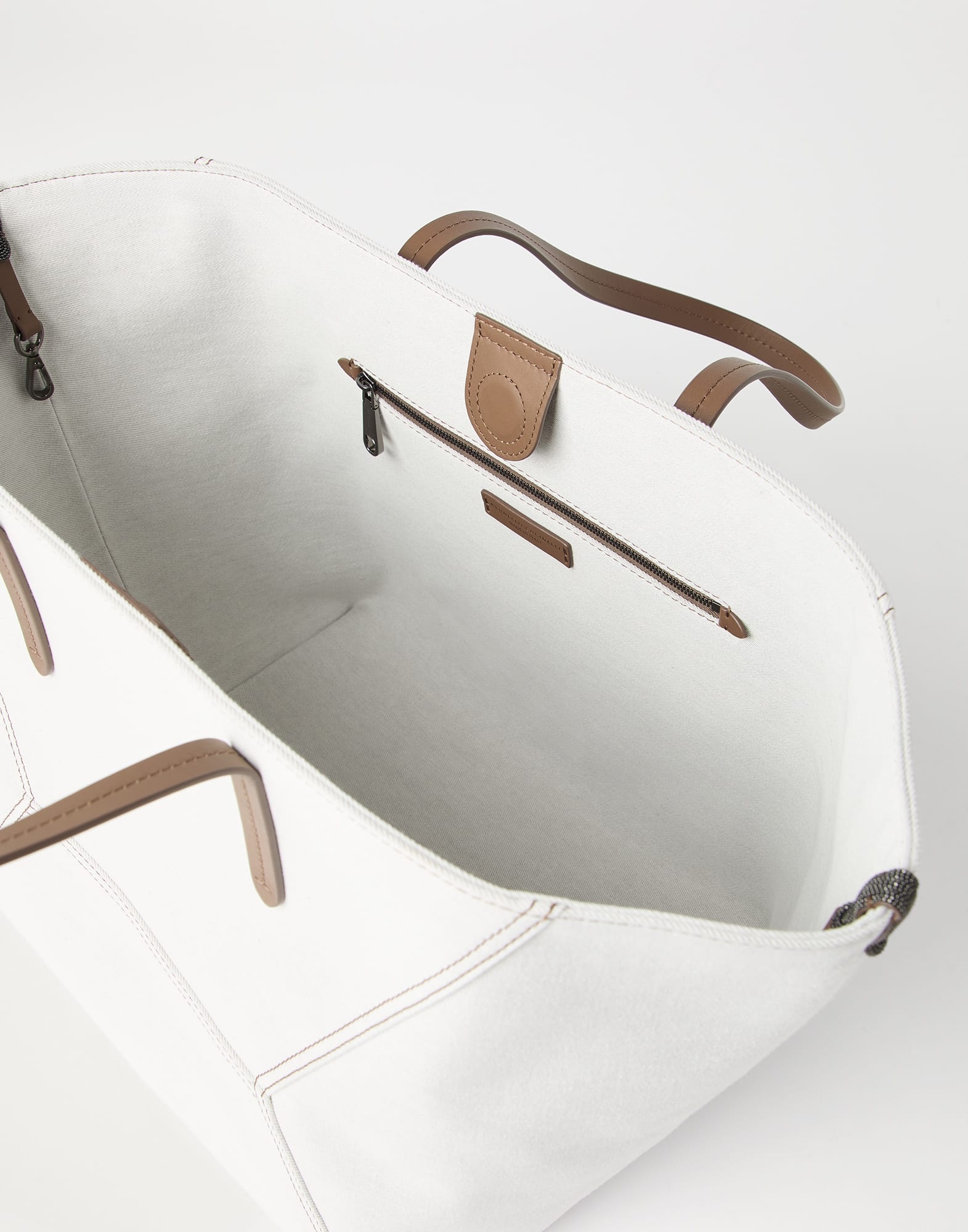 BC Duo bag in cotton and linen gabardine with monili - 5