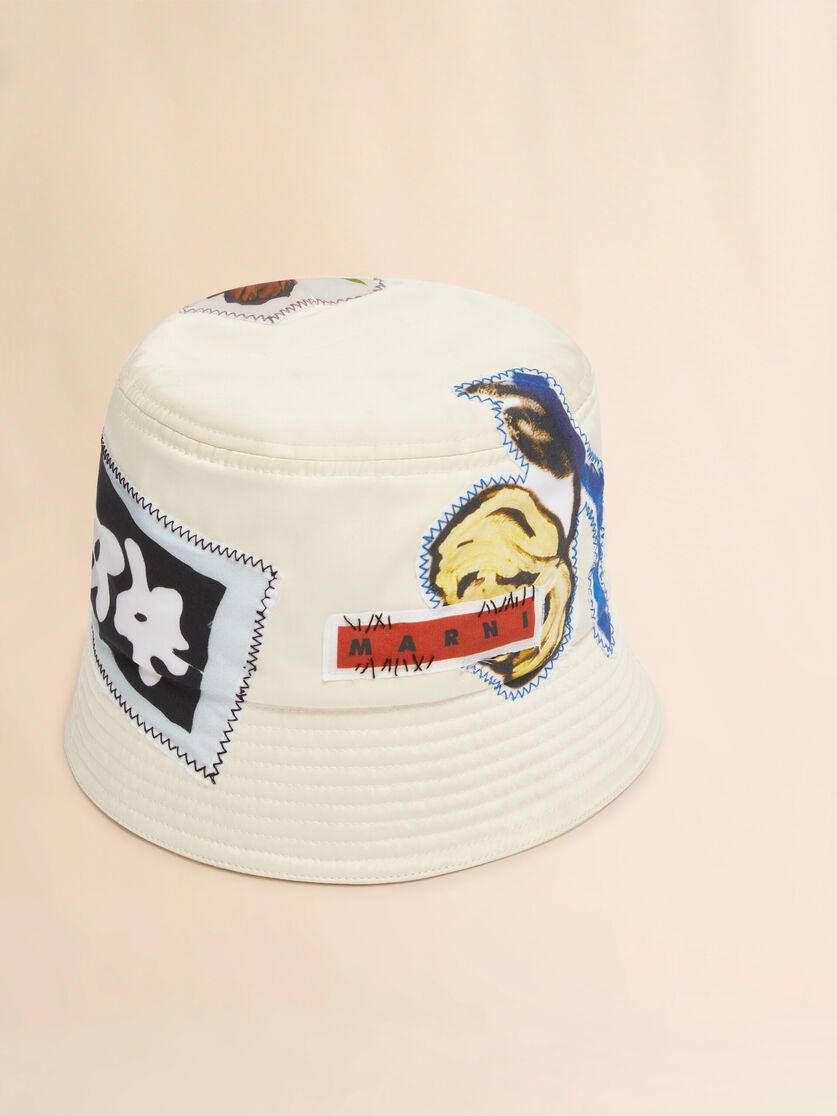 CREAM TAFFETA BUCKET HAT - 4
