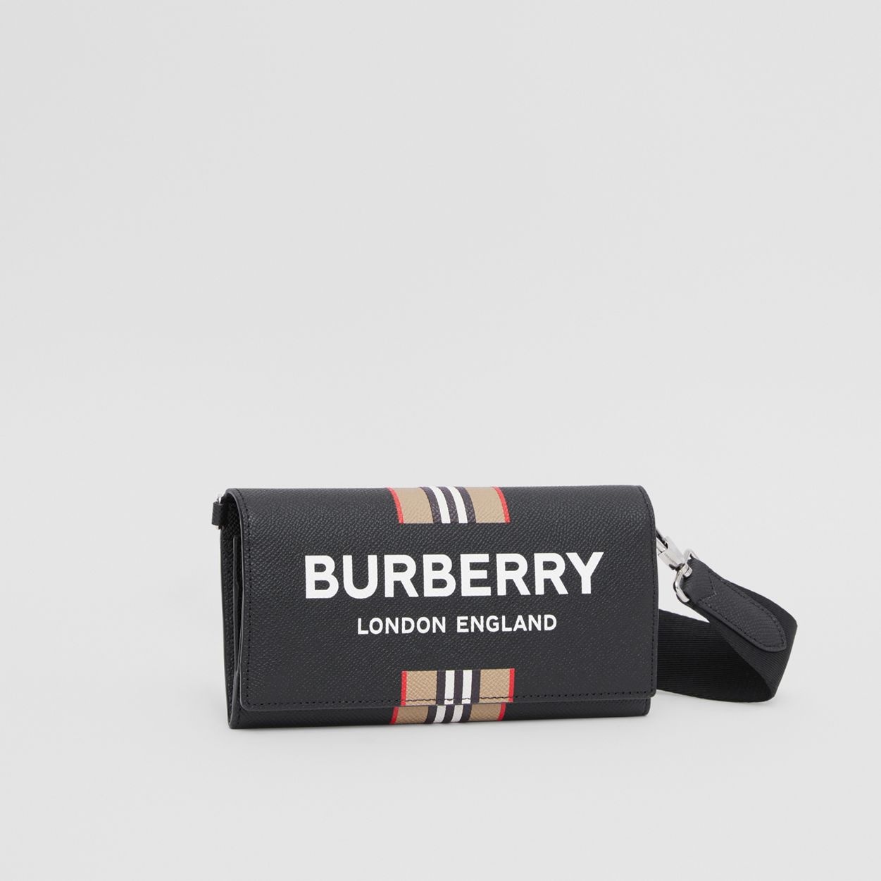 Logo Print Leather Wallet with Detachable Strap - 7