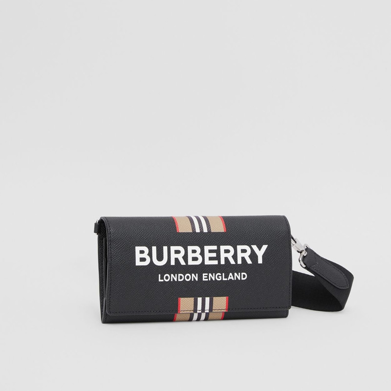 Logo Print Leather Wallet with Detachable Strap 7