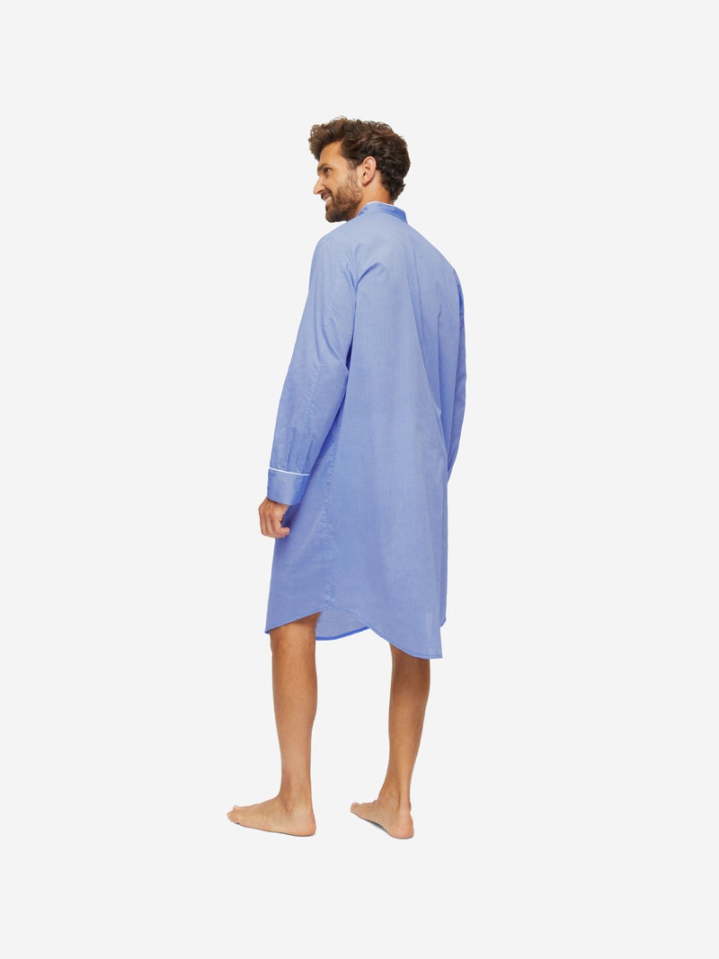 Men's Nightshirt Amalfi Cotton Batiste Blue - 4
