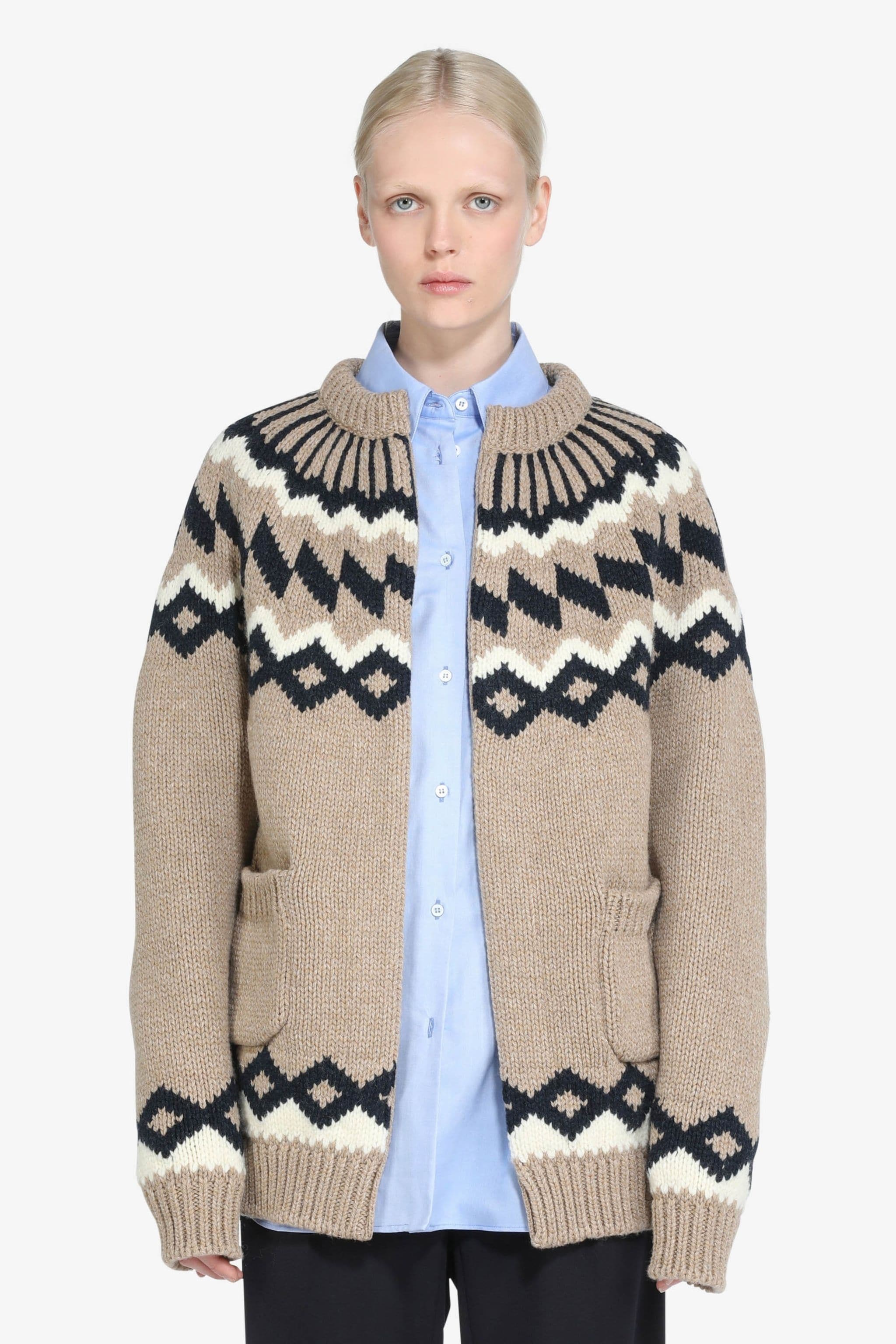 FAIR ISLE WOOL CARDIGAN - 1
