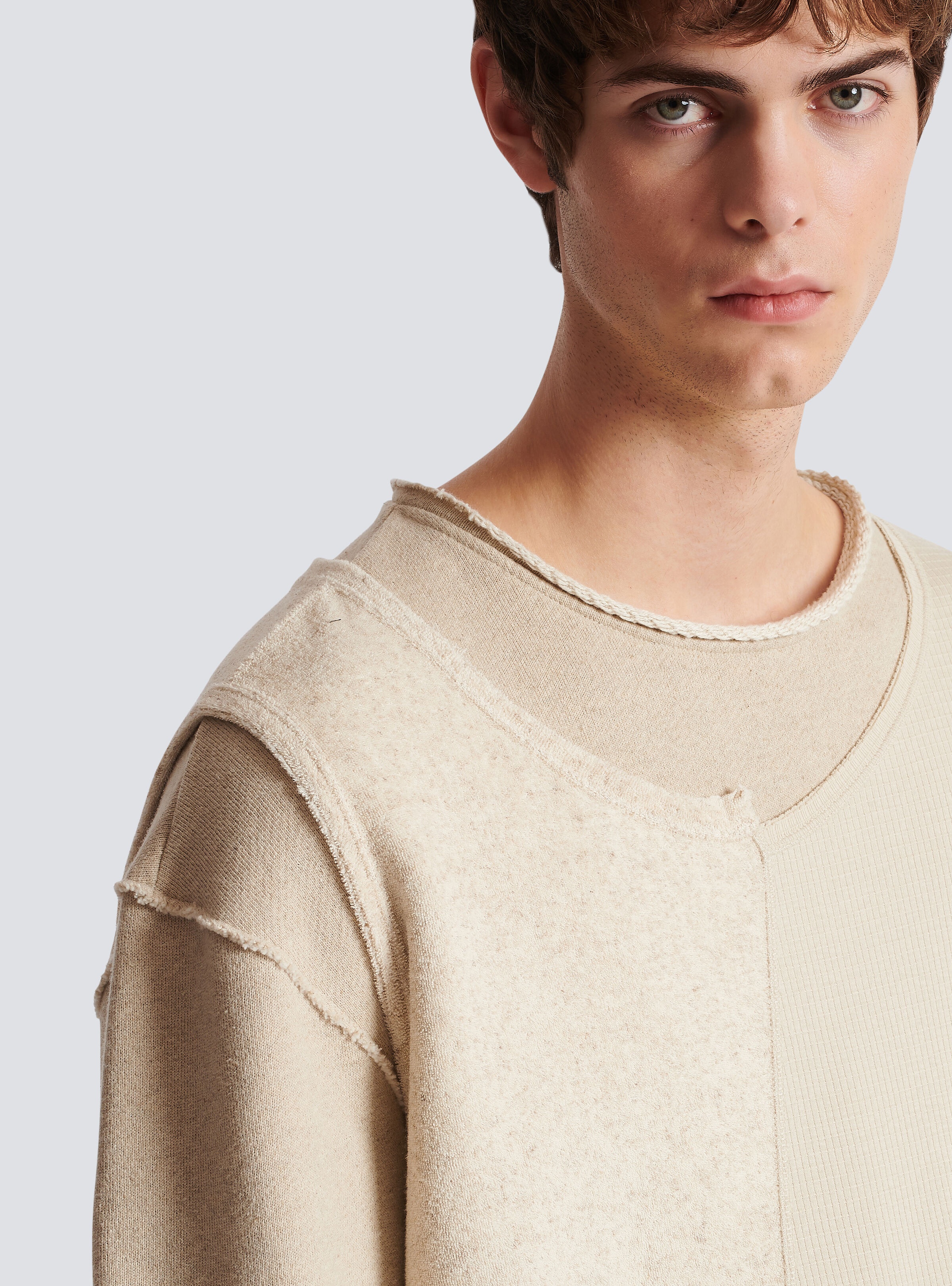 Long-sleeved multi-material T-shirt - 7