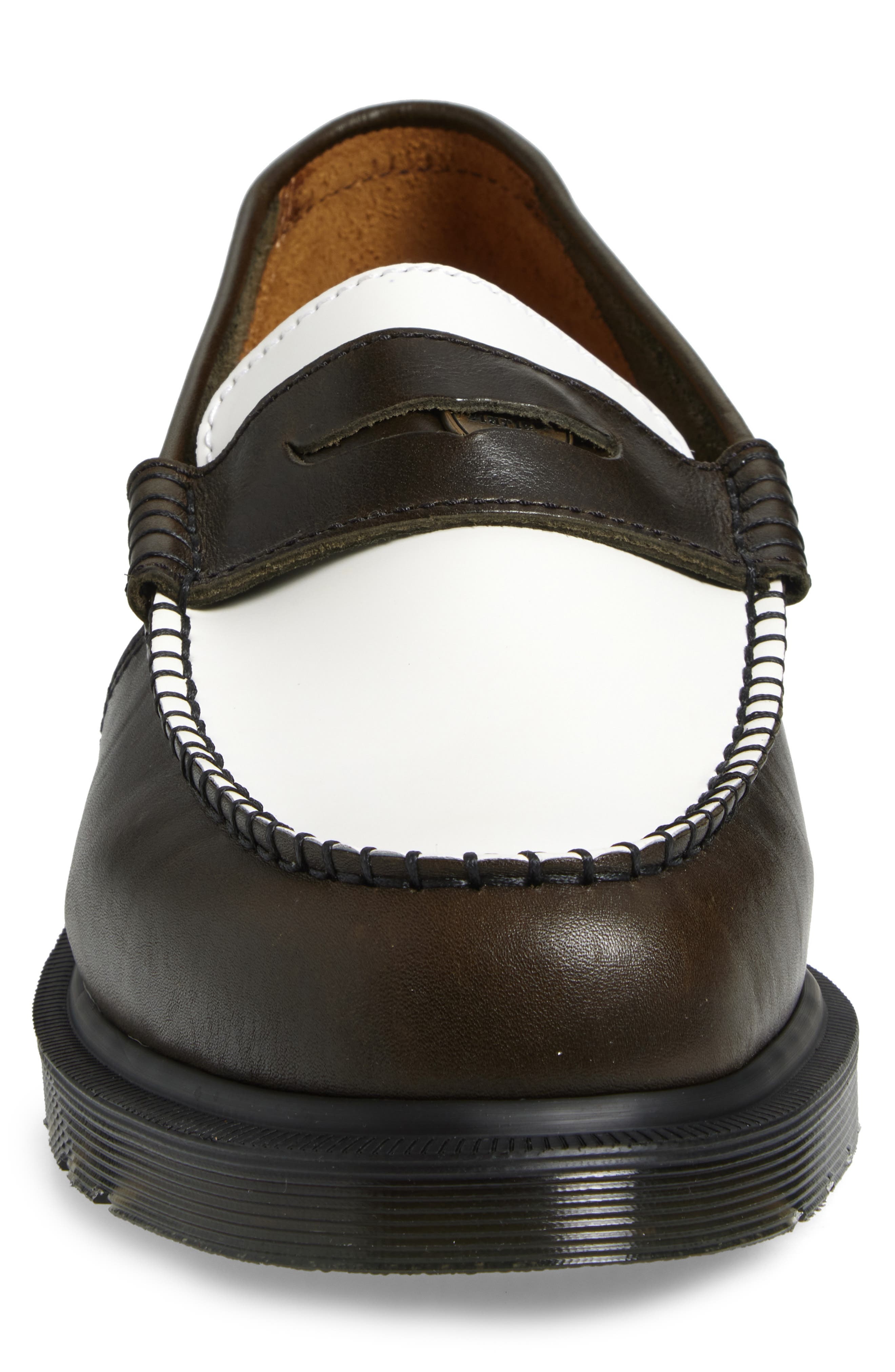 Dr. Martens Penton Two-Tone Penny Loafer in Olive And White Classic Calf at Nordstrom - 4