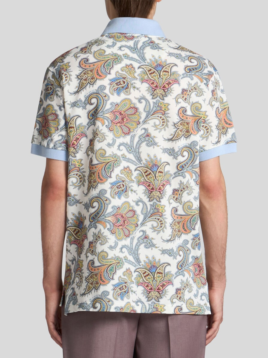 FLORAL PAISLEY COTTON POLO SHIRT - 4