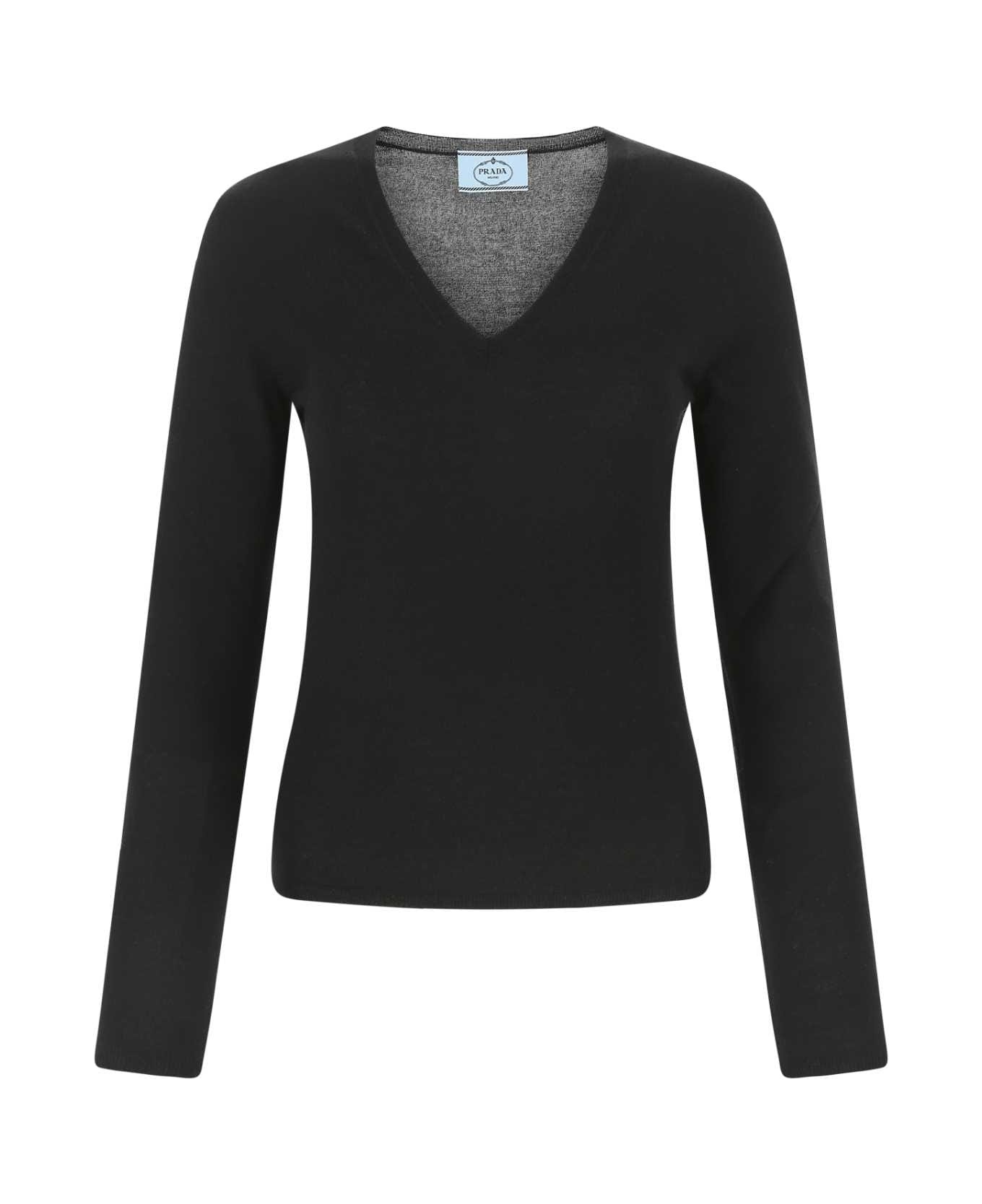 Black Cashmere Blend Sweater - 1