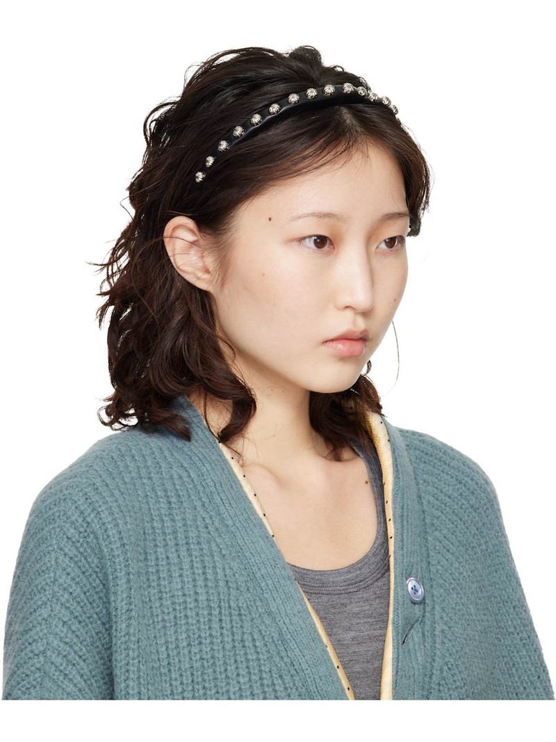 TOGA PULLA Black Leather Headband outlook