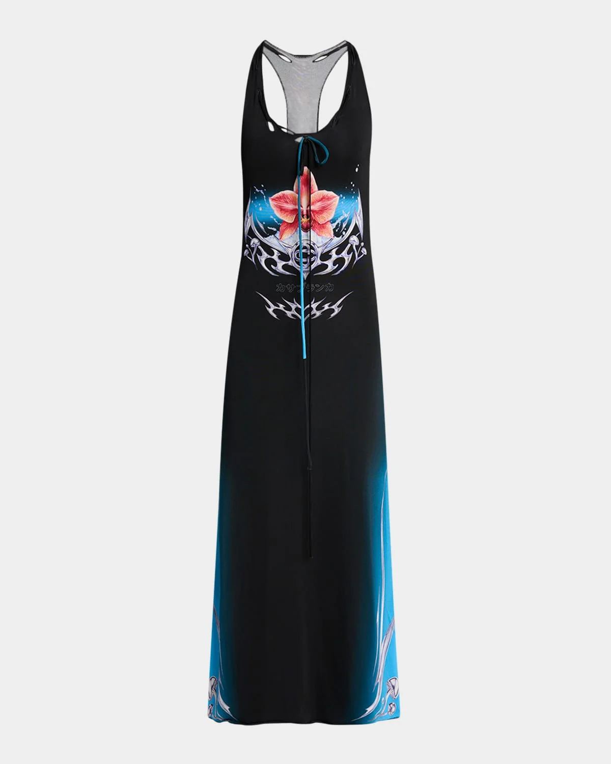 Blades-Print Jersey Racerback Midi Tank Dress - 1