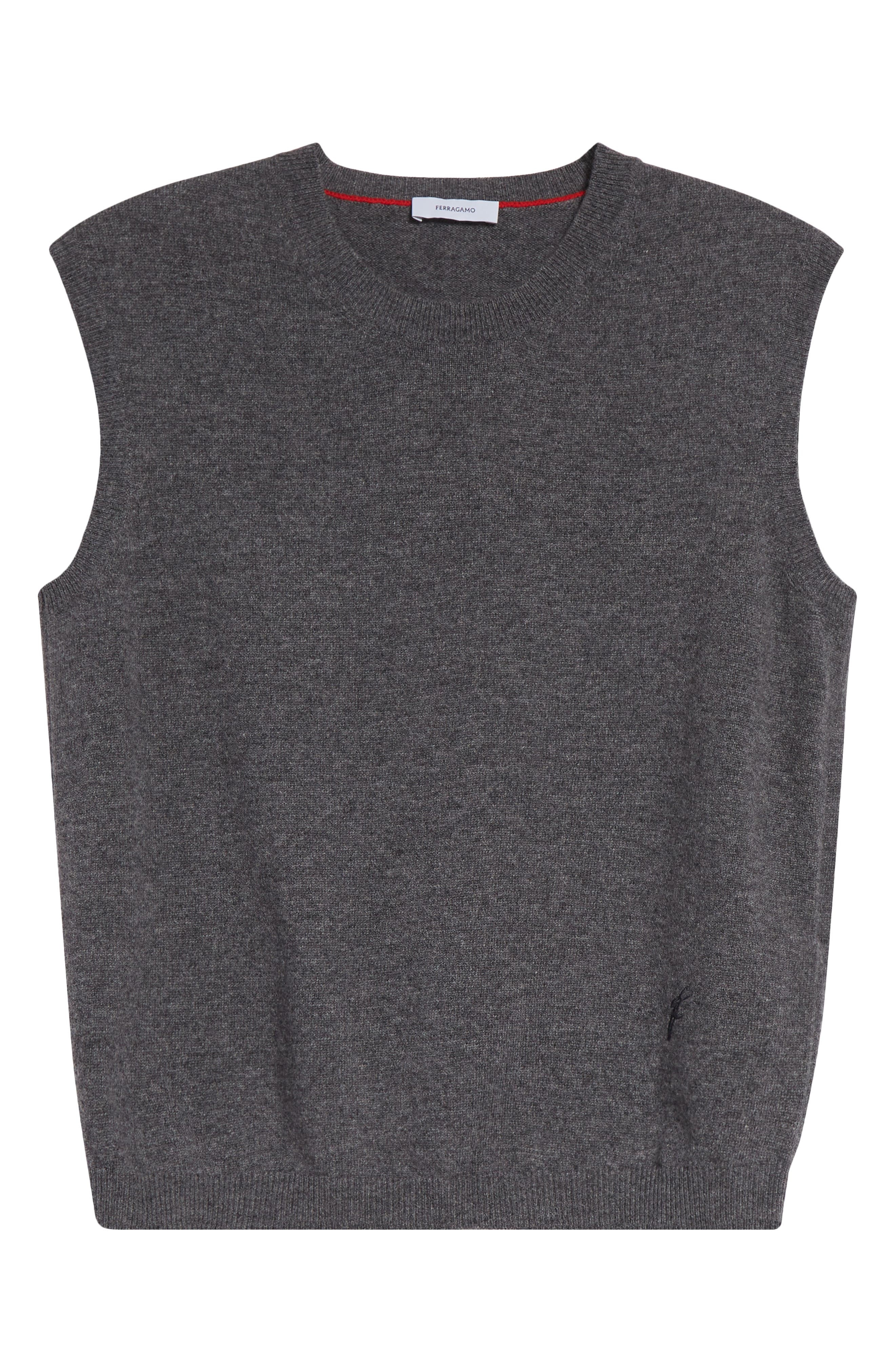 FERRAGAMO Cashmere Blend Sweater Vest in Grigio Melange at Nordstrom - 5