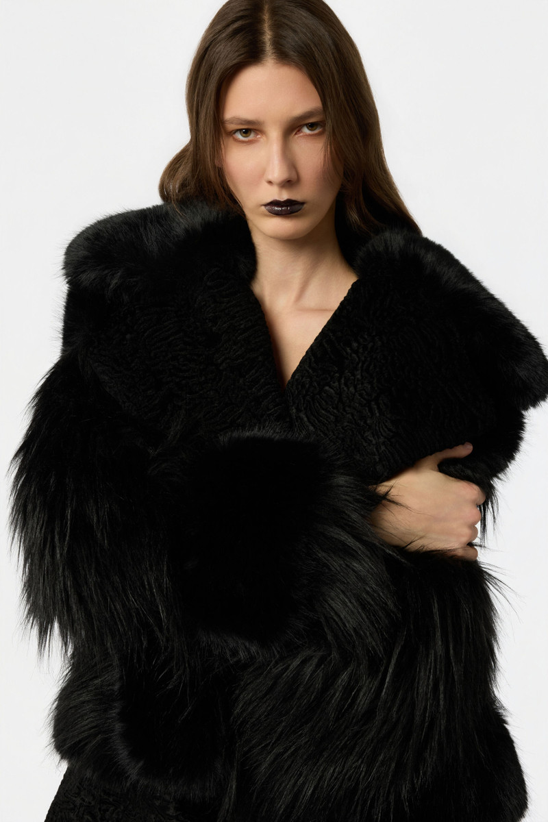 Black Kidassia Eco Fur Caban 5