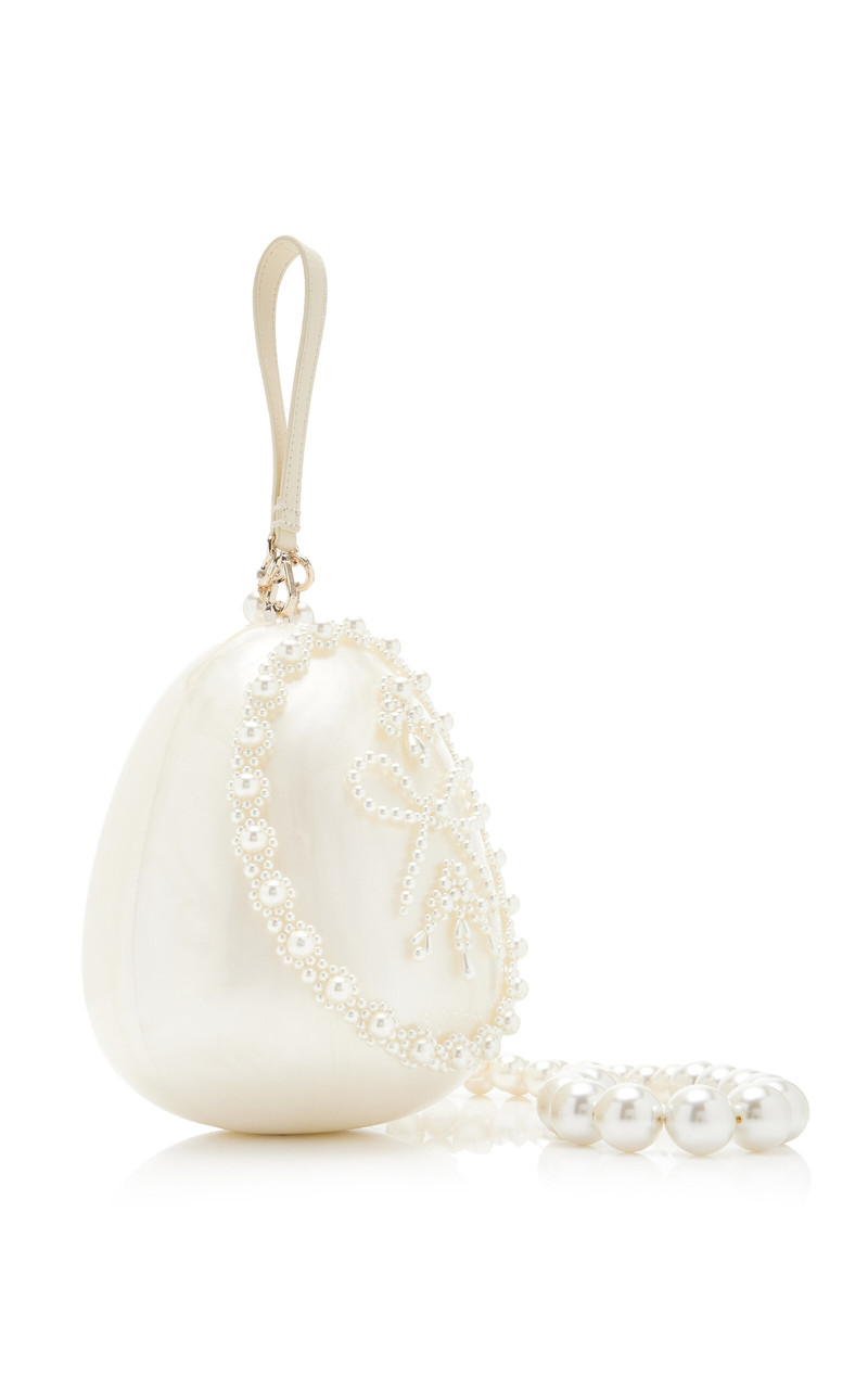 Large Egg Embellished Bag white 5