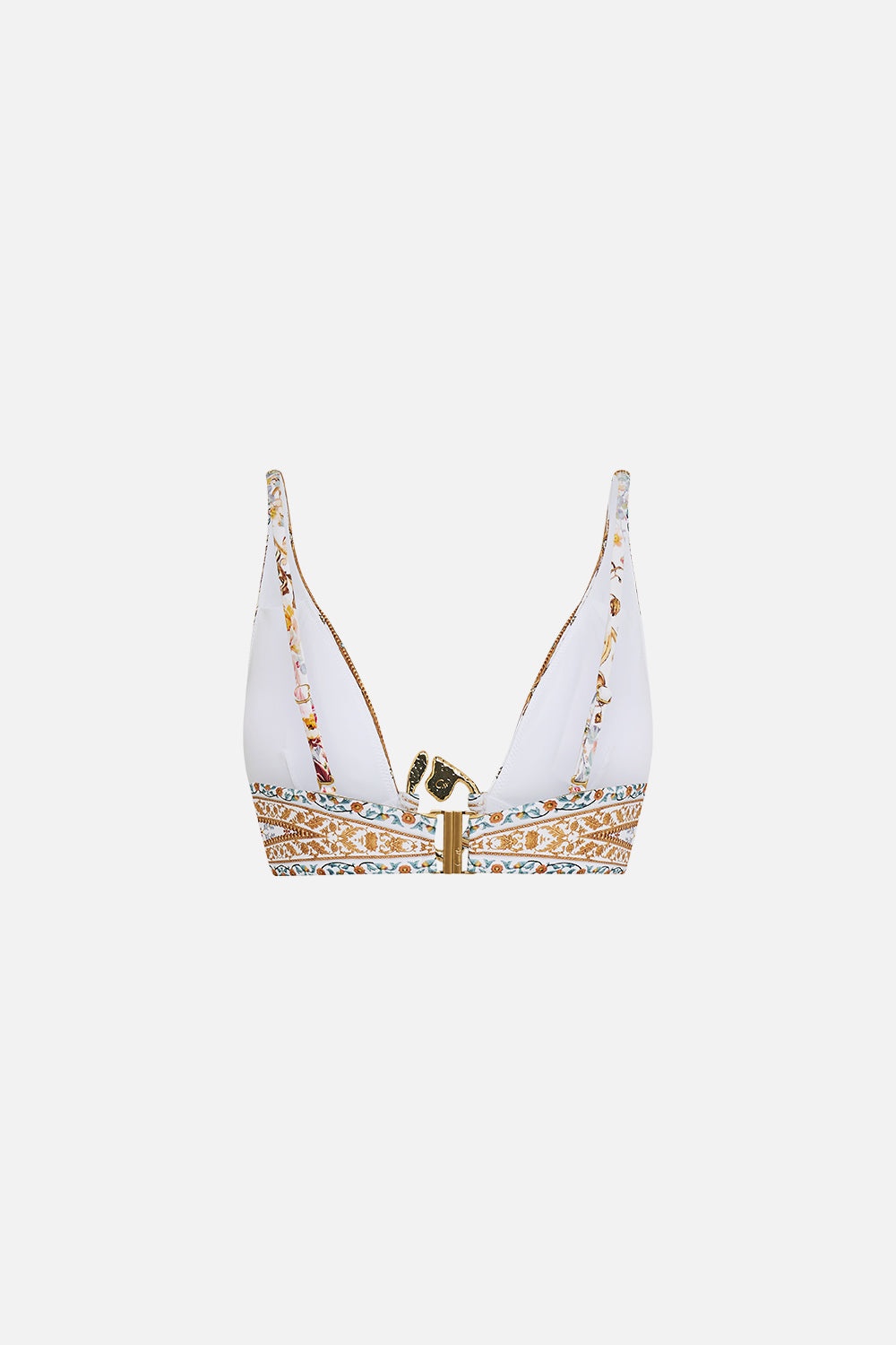 PLEATED HIGH TRIANGLE BIKINI TOP WITH FRONT TRIM - 7