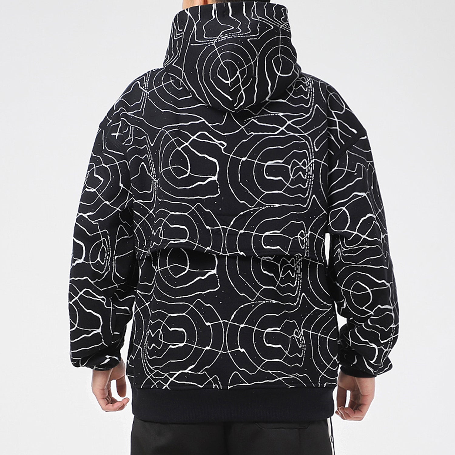 Men's Converse Athleisure Casual Sports Splash Ink Printing Hooded Fleece Lined Pullover Full Print  - 4